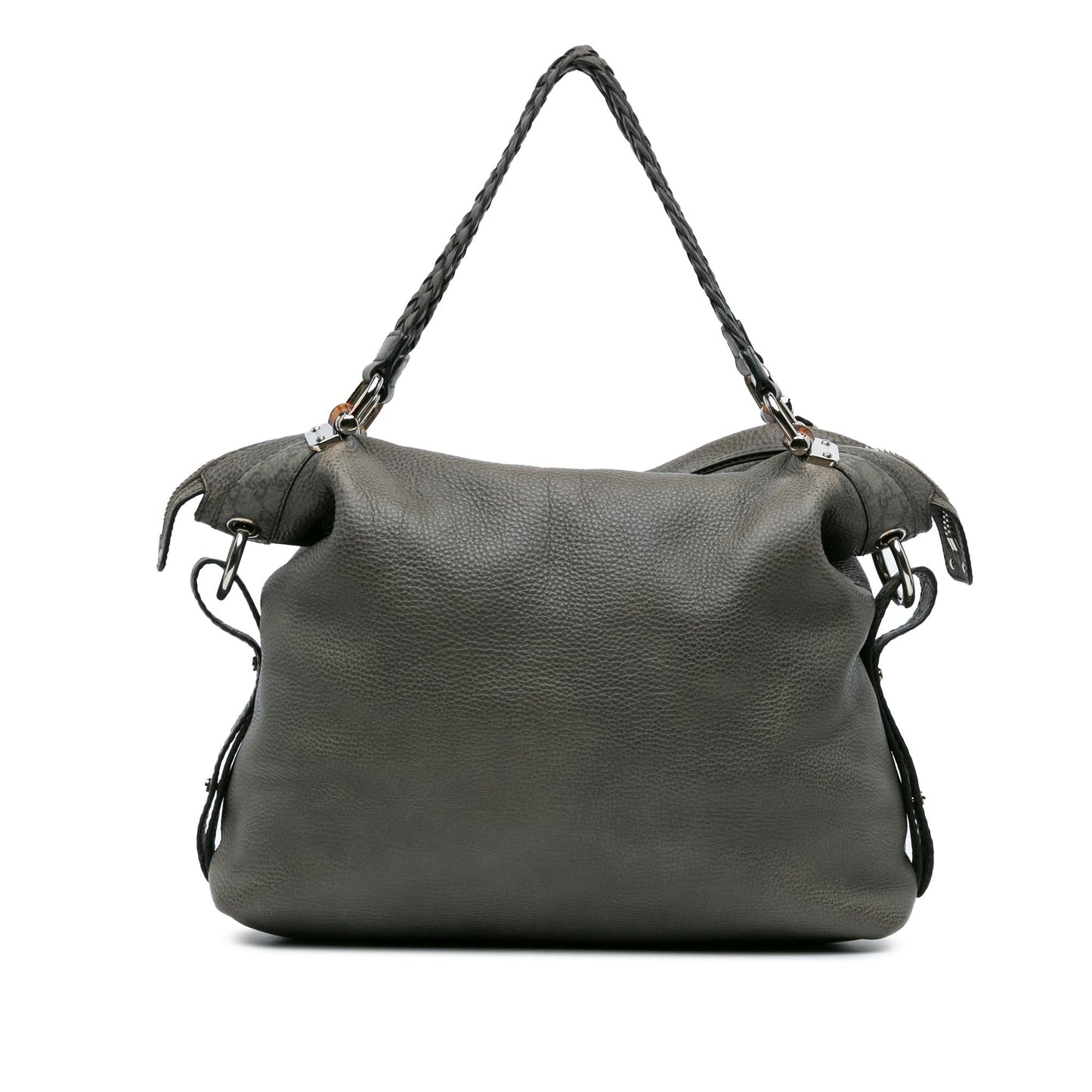 Gucci Bamboo Bar SHG-JuxF7a Leather Calf Grey Tote Bag