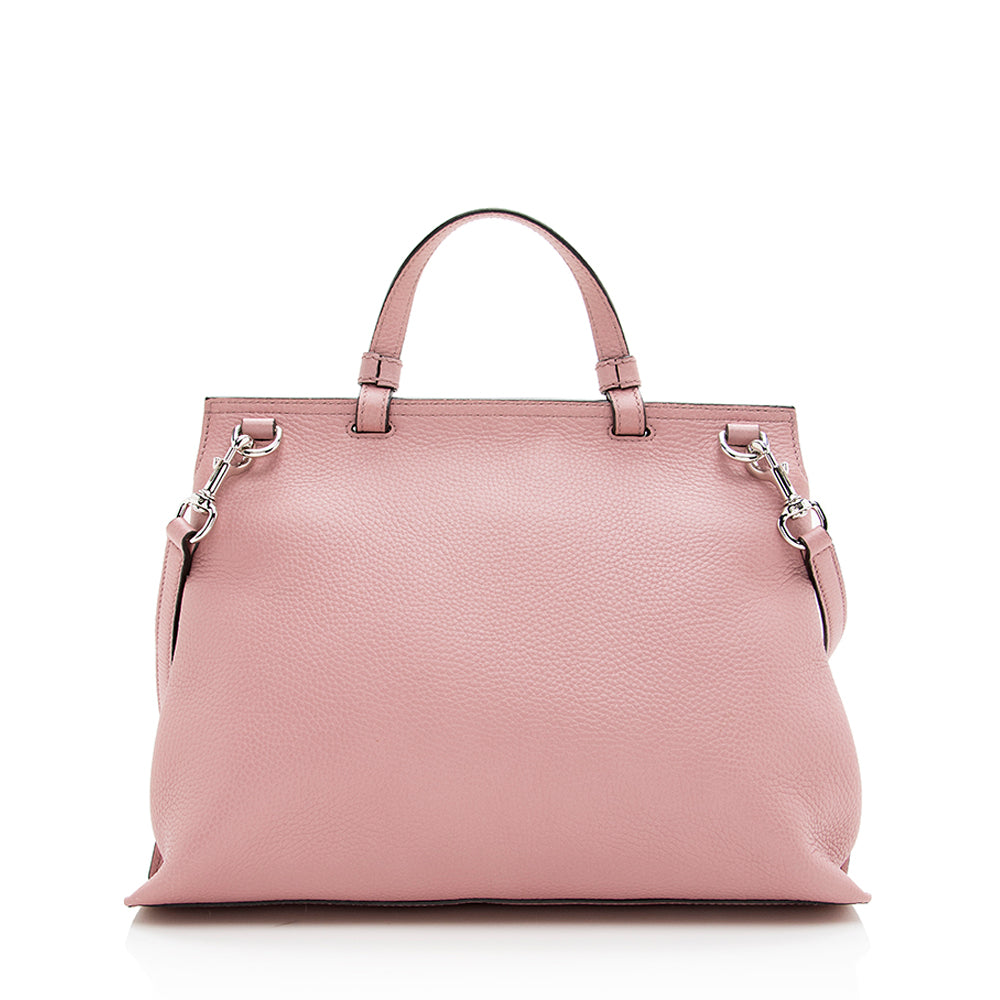 Gucci Bamboo Daily SHF Leather Pink Small Medium Satchel Bag