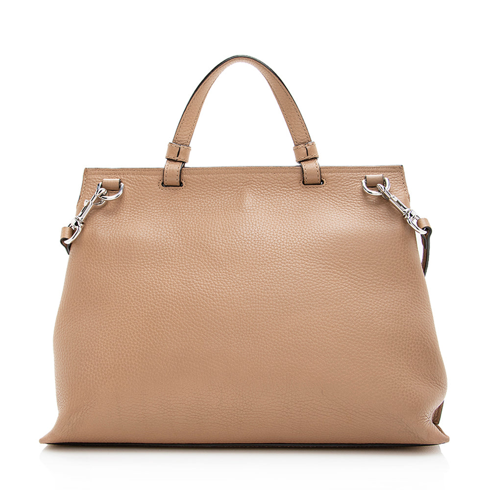Gucci Bamboo Daily SHF Leather Brown Medium Satchel Bag