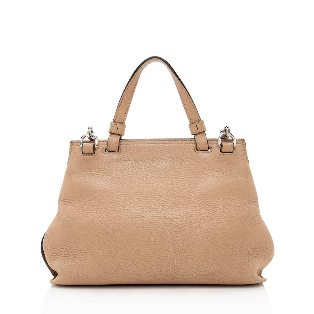 Gucci Bamboo Daily SHF Leather Beige Small Satchel Bag