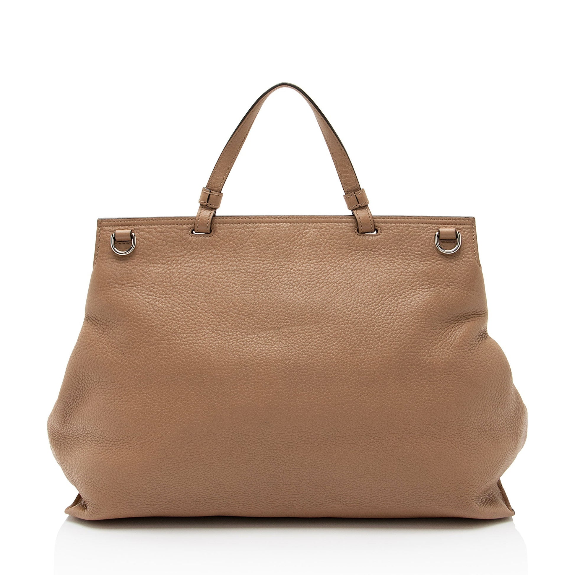 Gucci Bamboo Daily Leather Beige Small Top Handle Satchel Bag