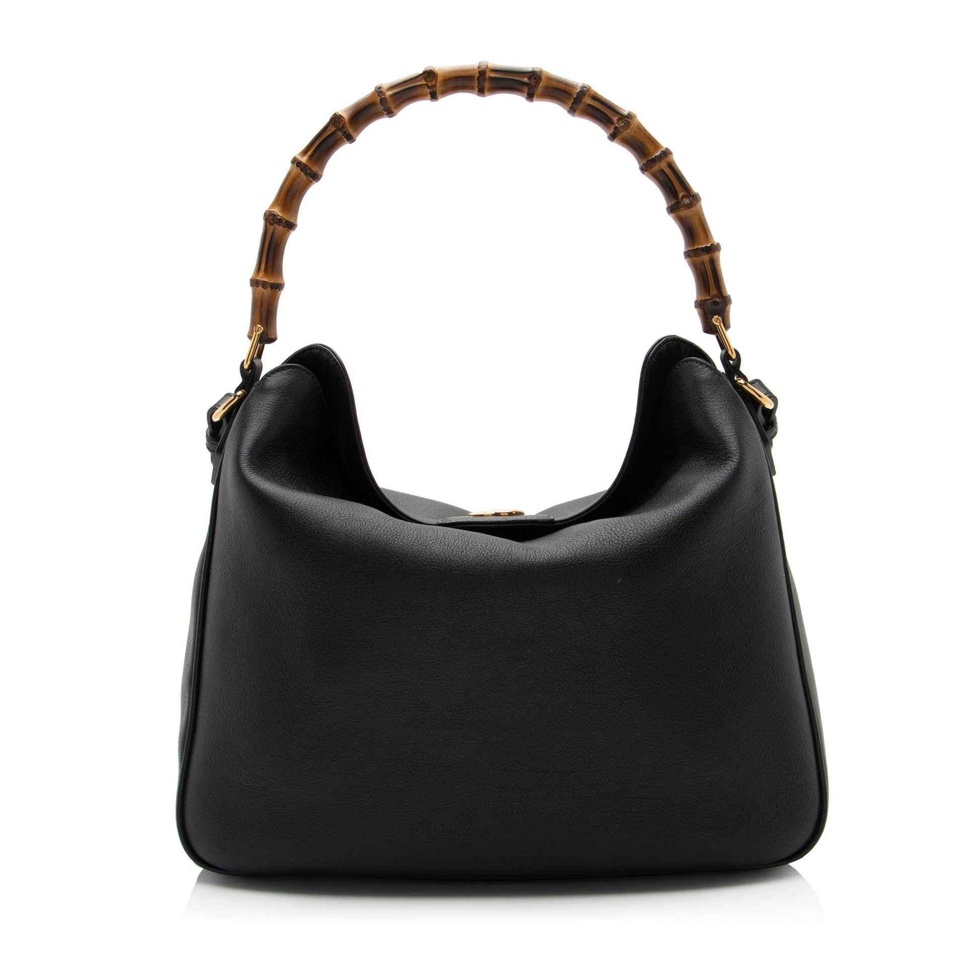 Gucci Bamboo Diana SHF-sWgjQL Leather Black Large Crossbody Bag