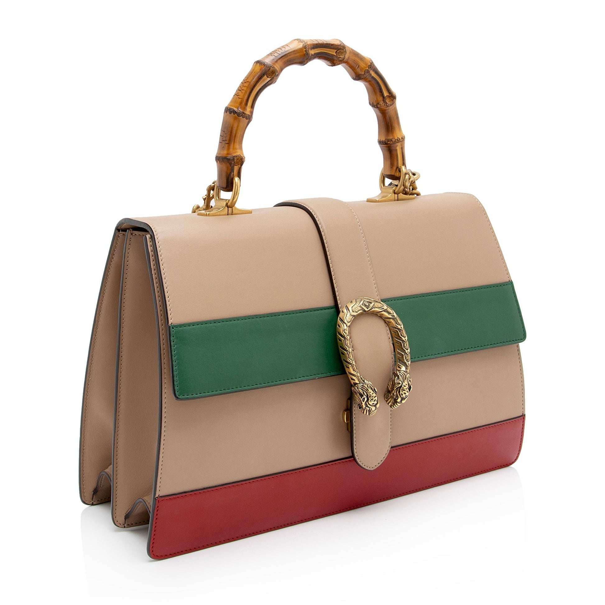 Gucci Bamboo Dionysus Top Handle SHF-KNpXAE Leather Nylon Brown Large Satchel Bag