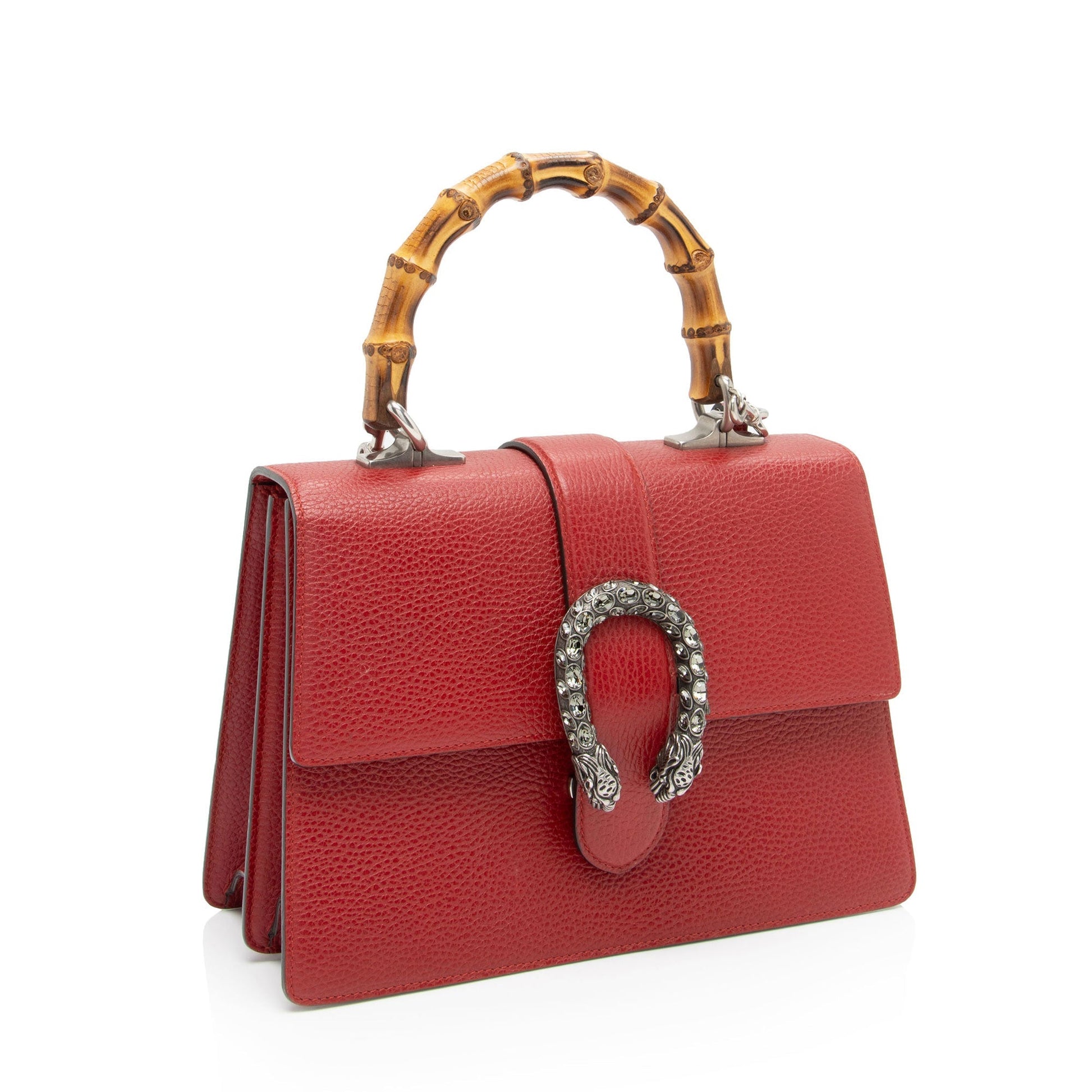 Gucci Bamboo Dionysus Top Handle SHF-PpGpkP Leather Nylon Red Medium Satchel Bag