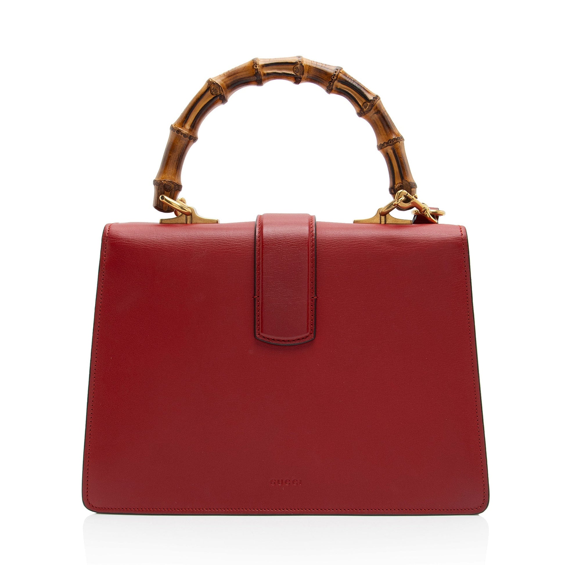 Gucci Bamboo Dionysus Top Handle SHF-d7MRvK Leather Nylon Red Medium Satchel Bag