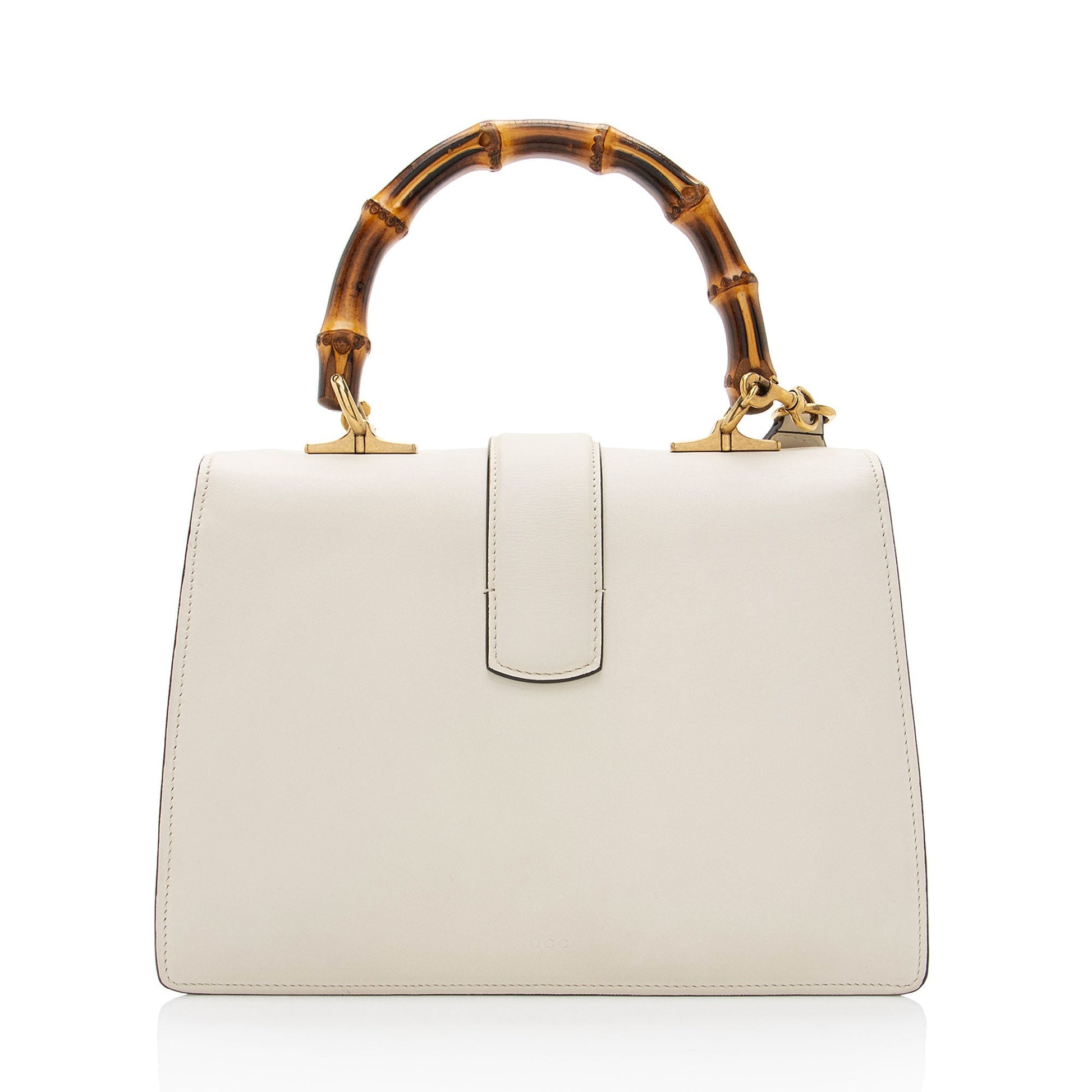 Gucci Bamboo Dionysus Top Handle Leather Nylon White Blue Satchel Bag Top Handle