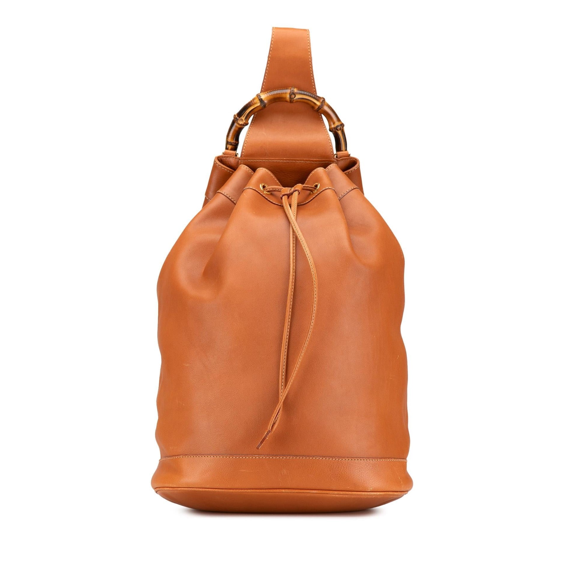 Gucci Bamboo Drawstring Backpack SHG-Ko4tY8 Leather Calf Brown Jewelry