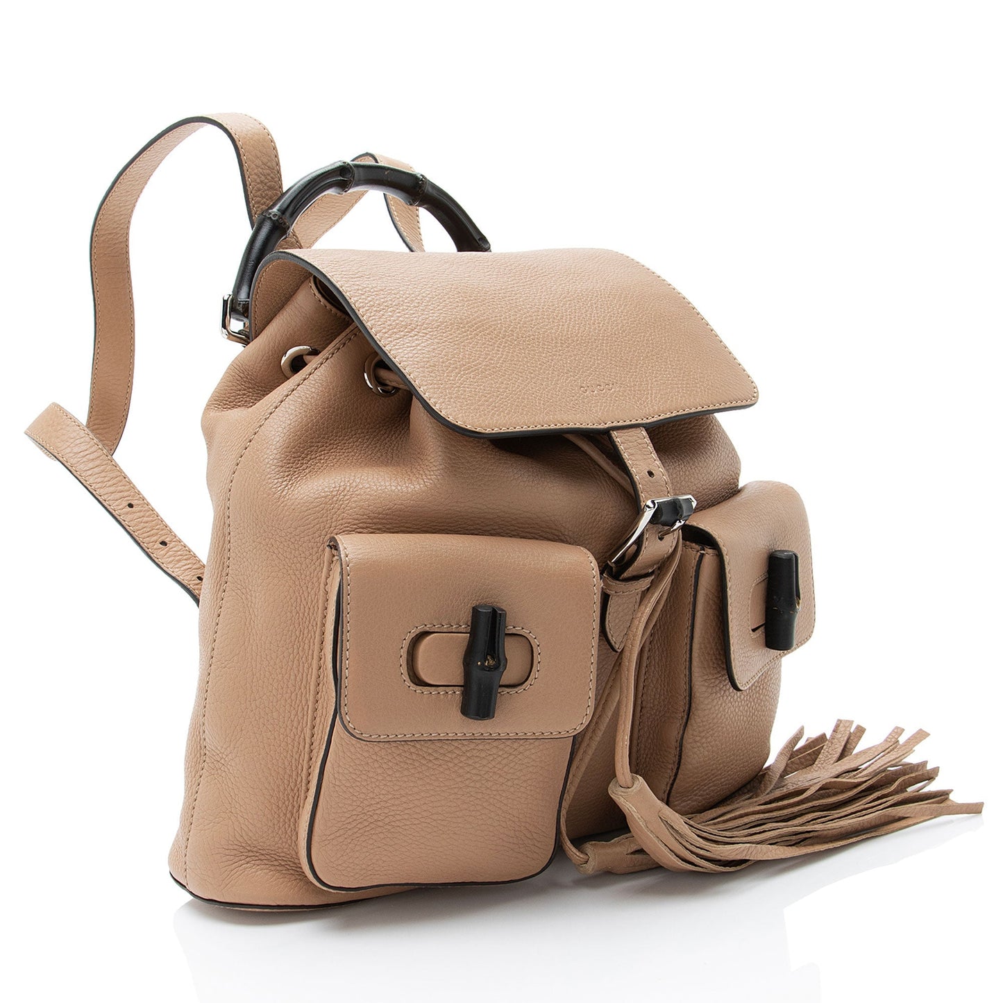 Gucci Bamboo Backpack Leather Beige Medium Shoulder Bag