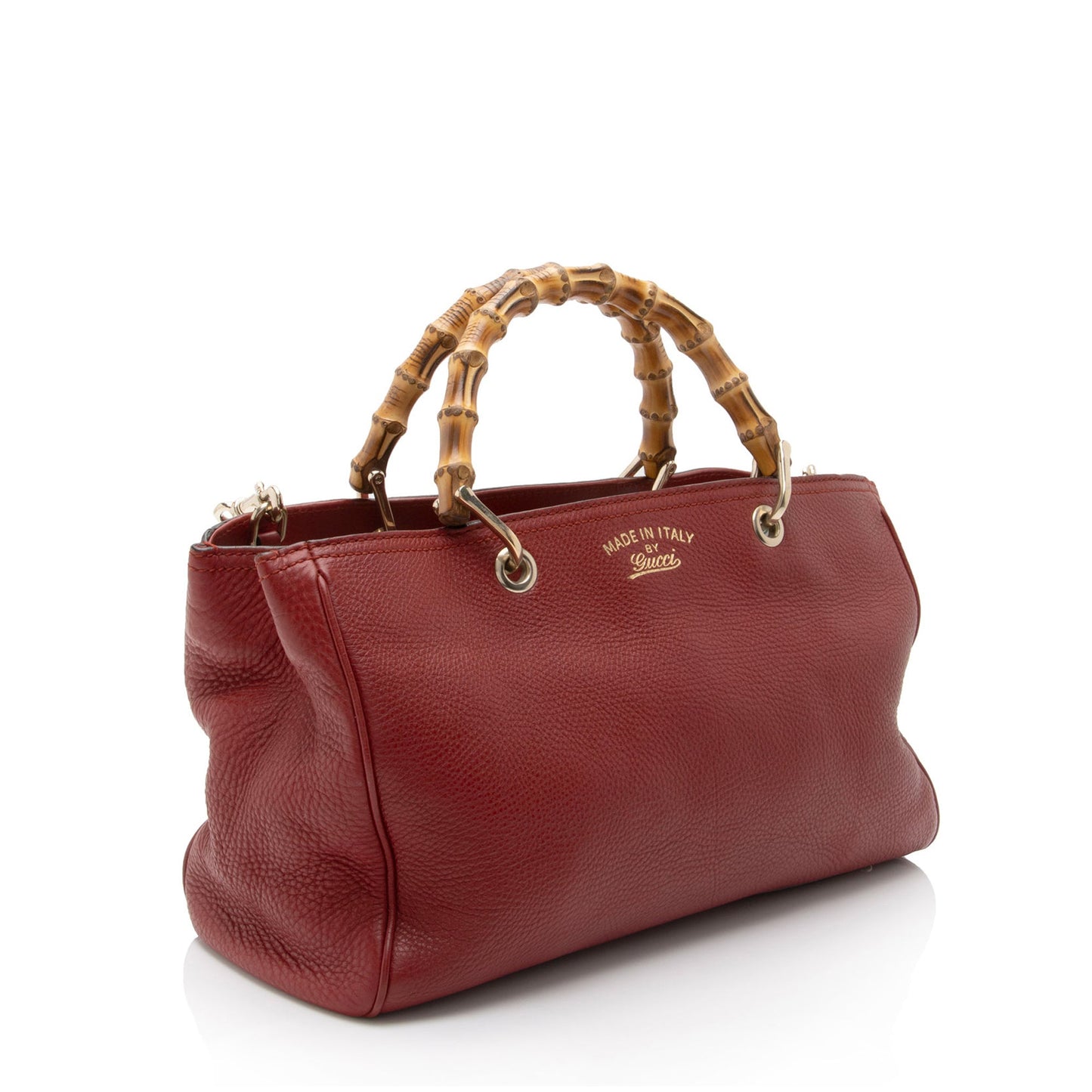 Gucci Bamboo Shopper SHF-BGoJH3 Leather Red Medium Tote Bag