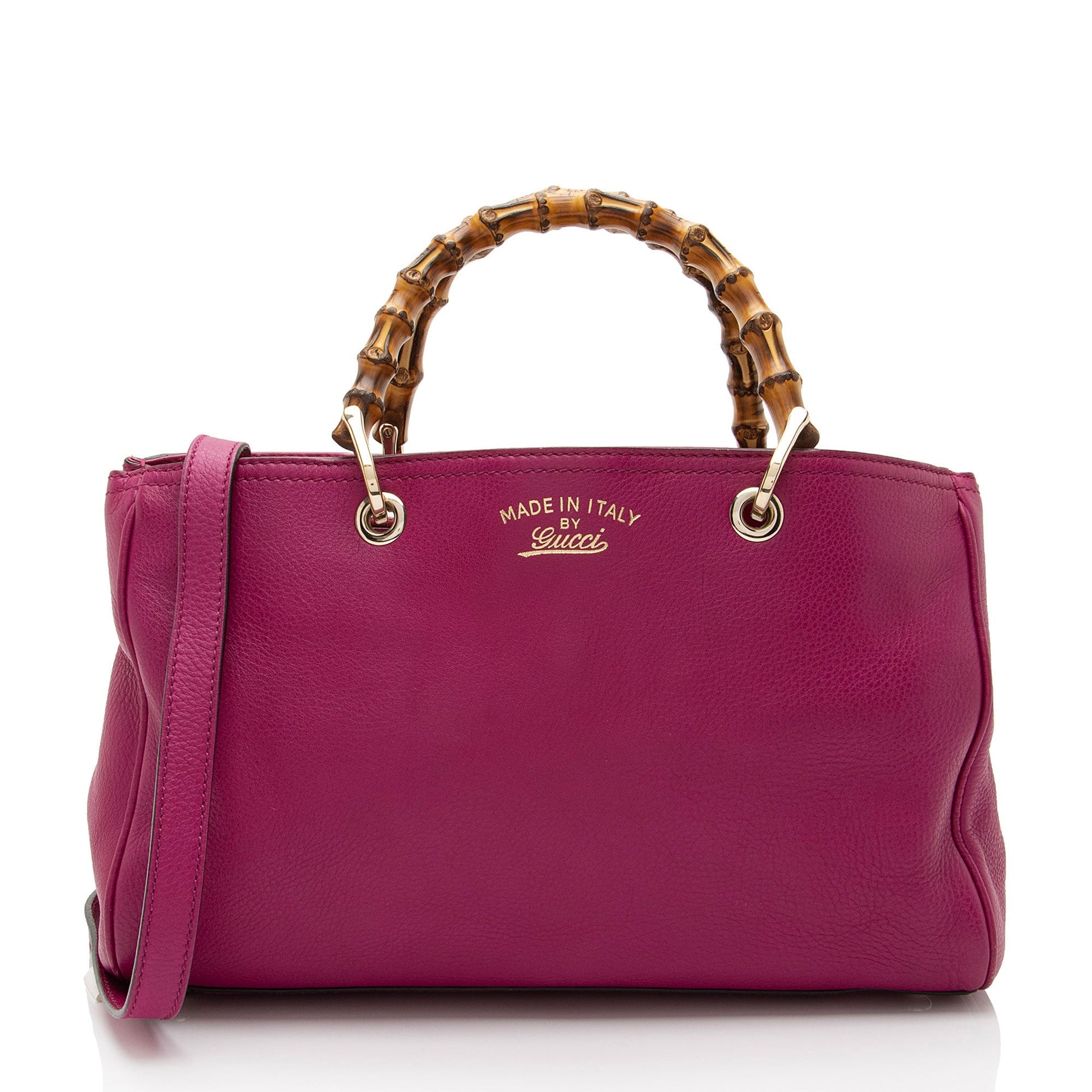 Gucci Bamboo Shopper SHF-UmUete Leather Pink Medium Tote Bag
