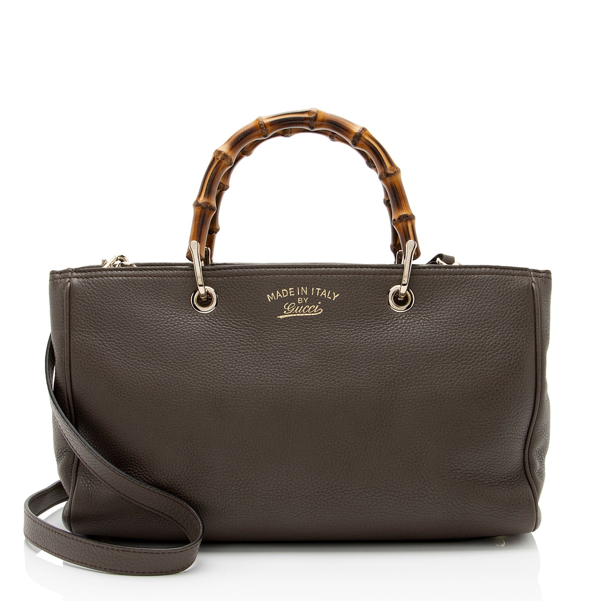 Gucci Bamboo Shopper SHF-Euai2t Leather Brown Medium Tote Bag