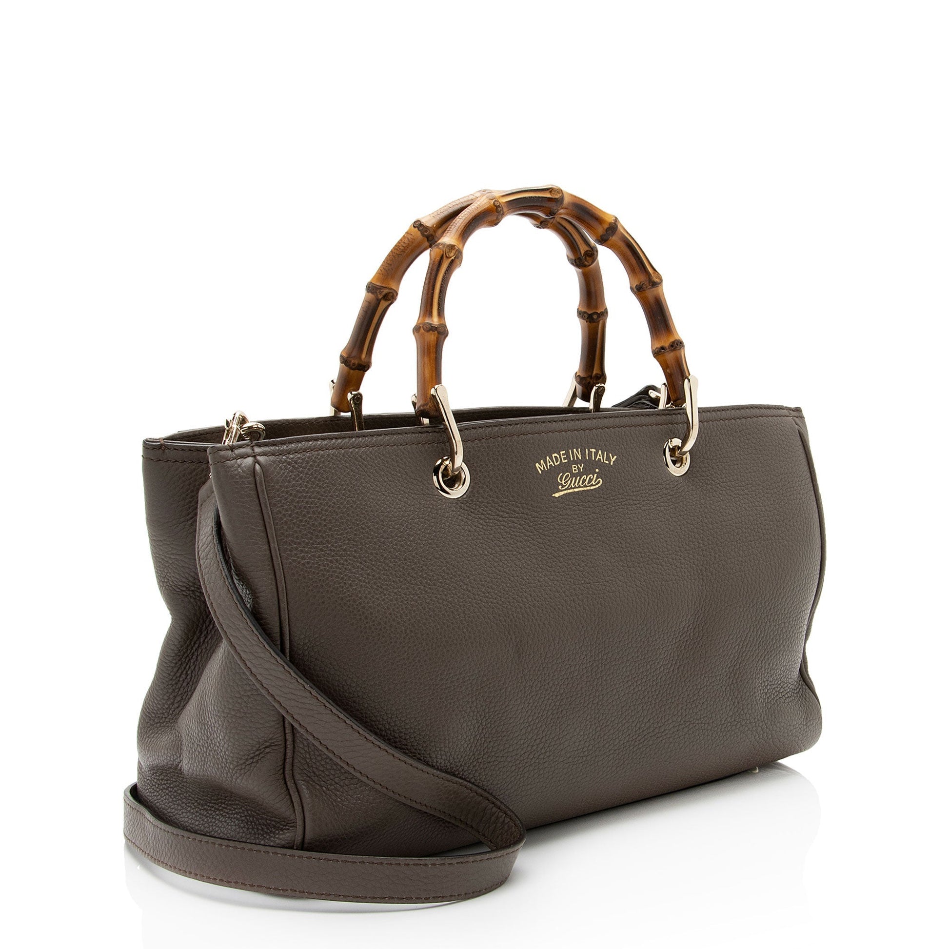 Gucci Bamboo Shopper SHF-Euai2t Leather Brown Medium Tote Bag