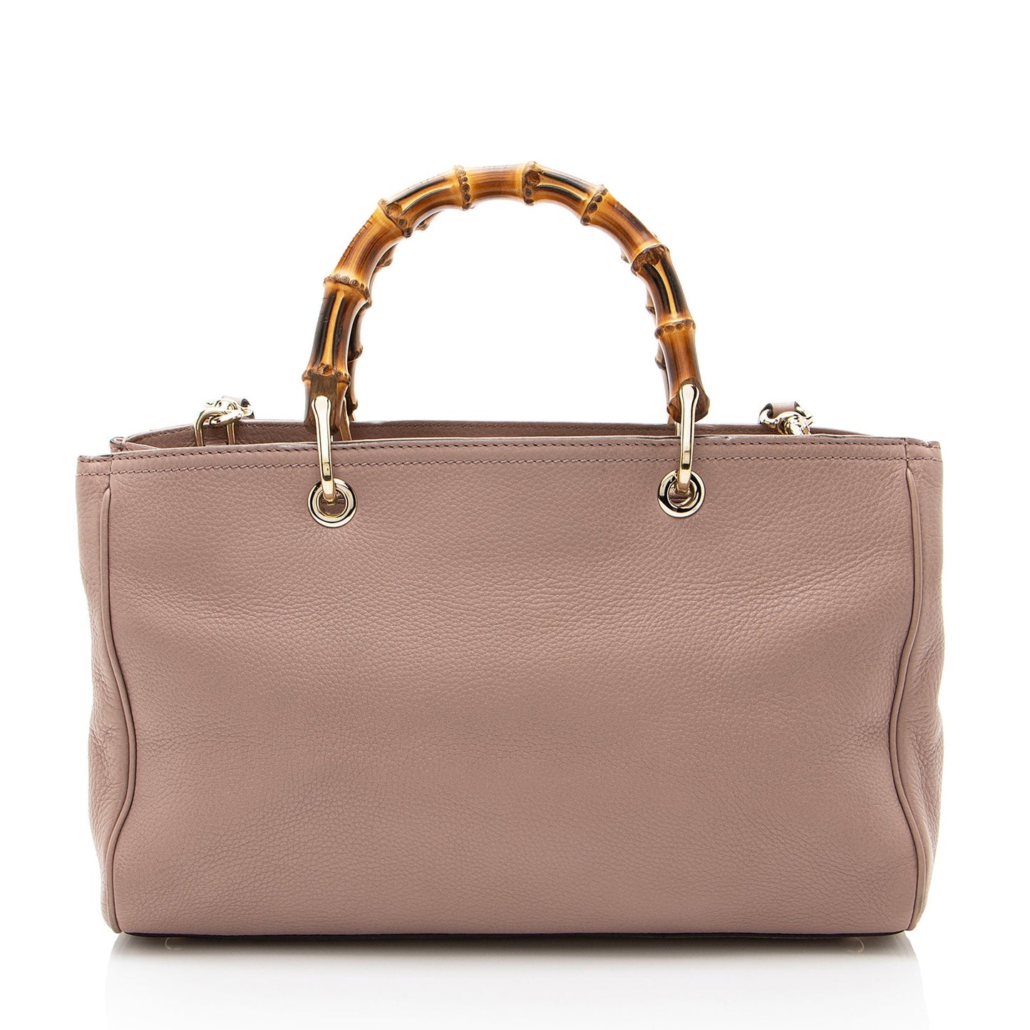 Gucci Bamboo Shopper Leather Pink Medium Tote Bag