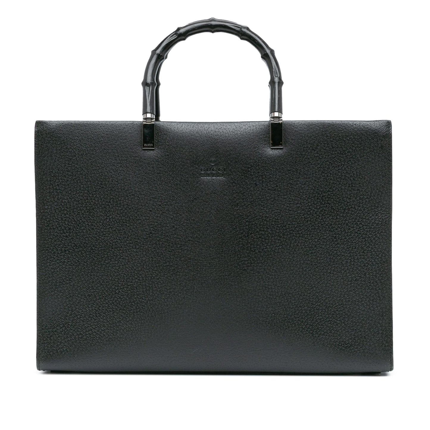 Gucci Bamboo Leather Calf Black Satchel Bag Bamboo Satchel