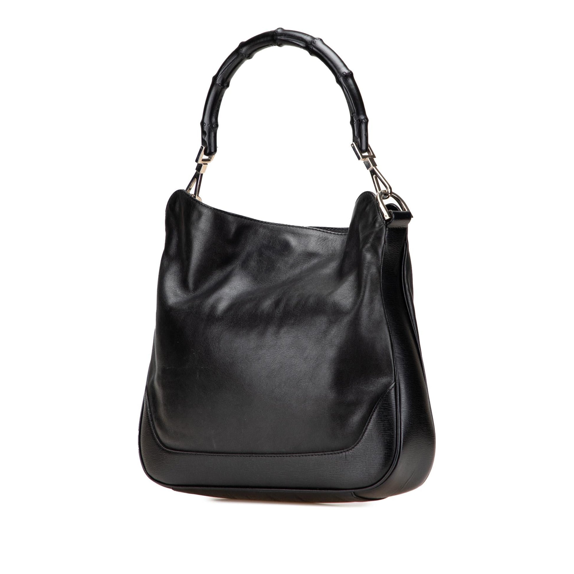 Gucci Bamboo Leather Calf Black Satchel Bag Satchel 3