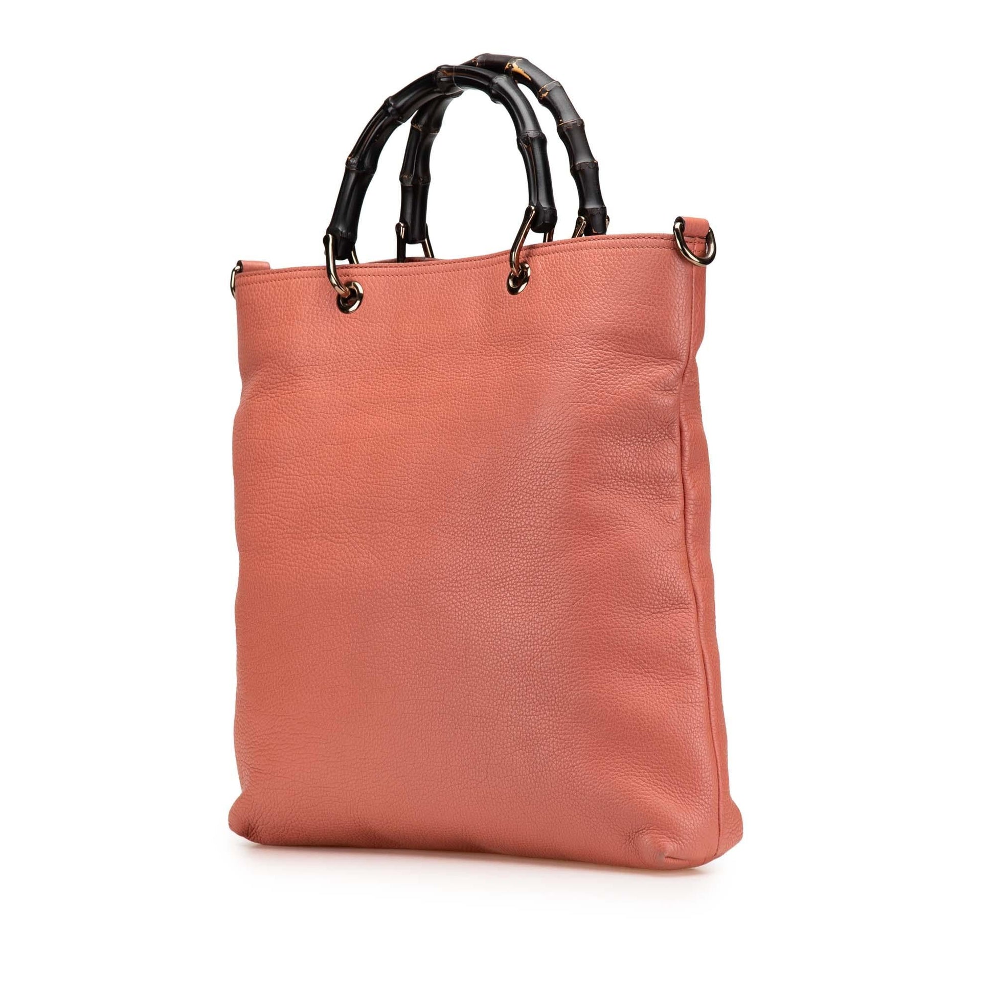 Gucci Bamboo Leather Calf Pink Satchel Bag