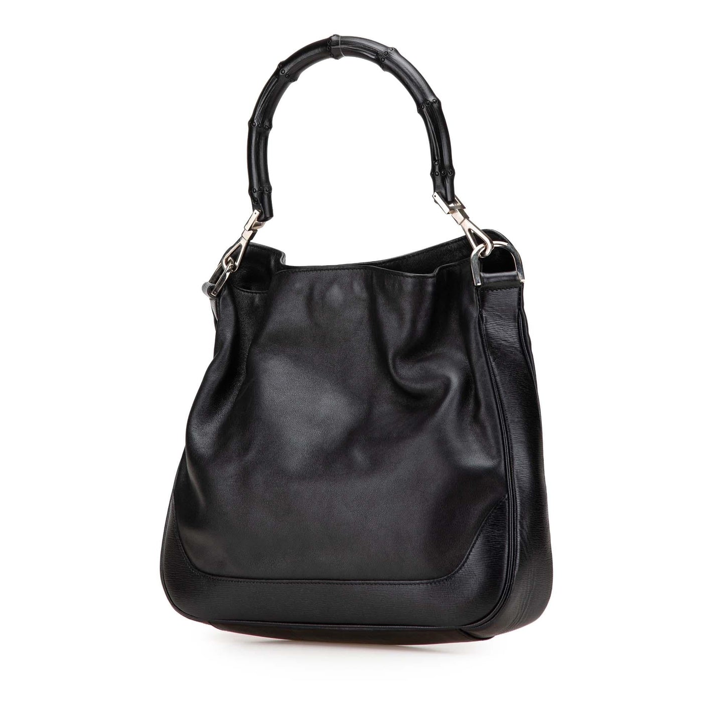 Gucci Bamboo Leather Calf Black Satchel Bag Satchel 5