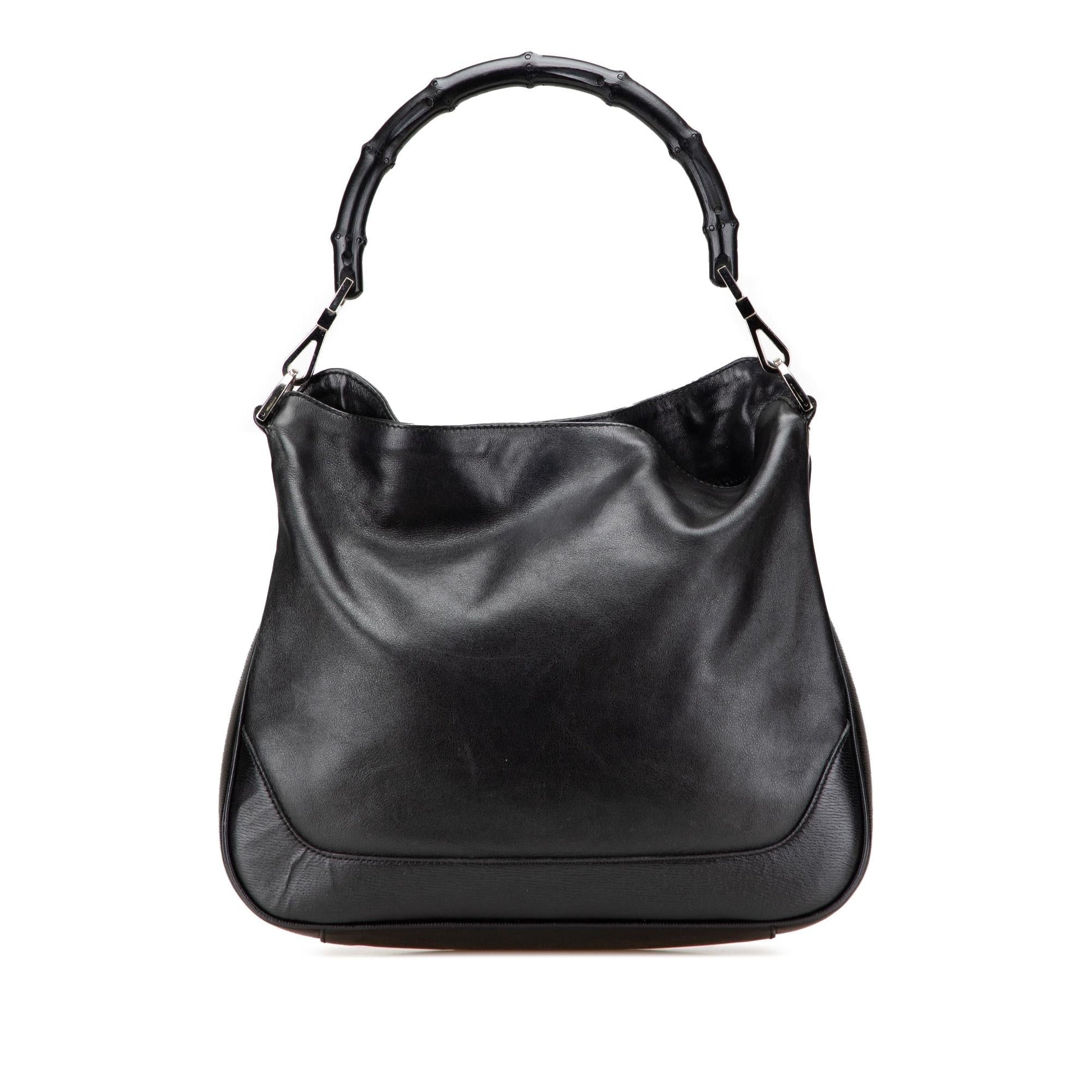 Gucci Bamboo Leather Calf Black Satchel Bag Satchel 4
