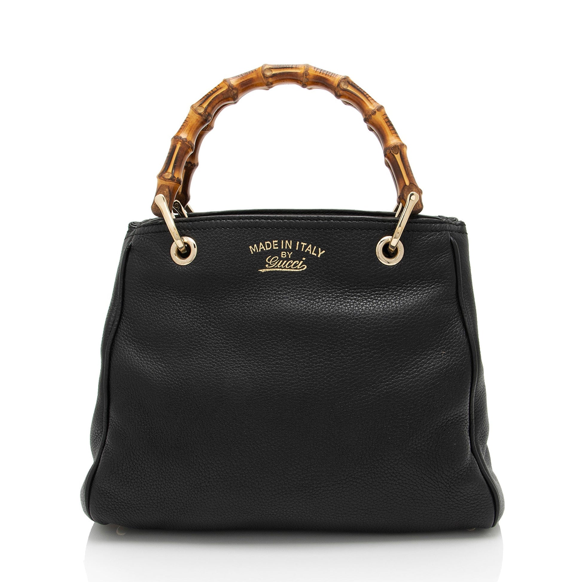 Gucci Bamboo Shopper SHF-M26bz2 Leather Black Small Tote Bag