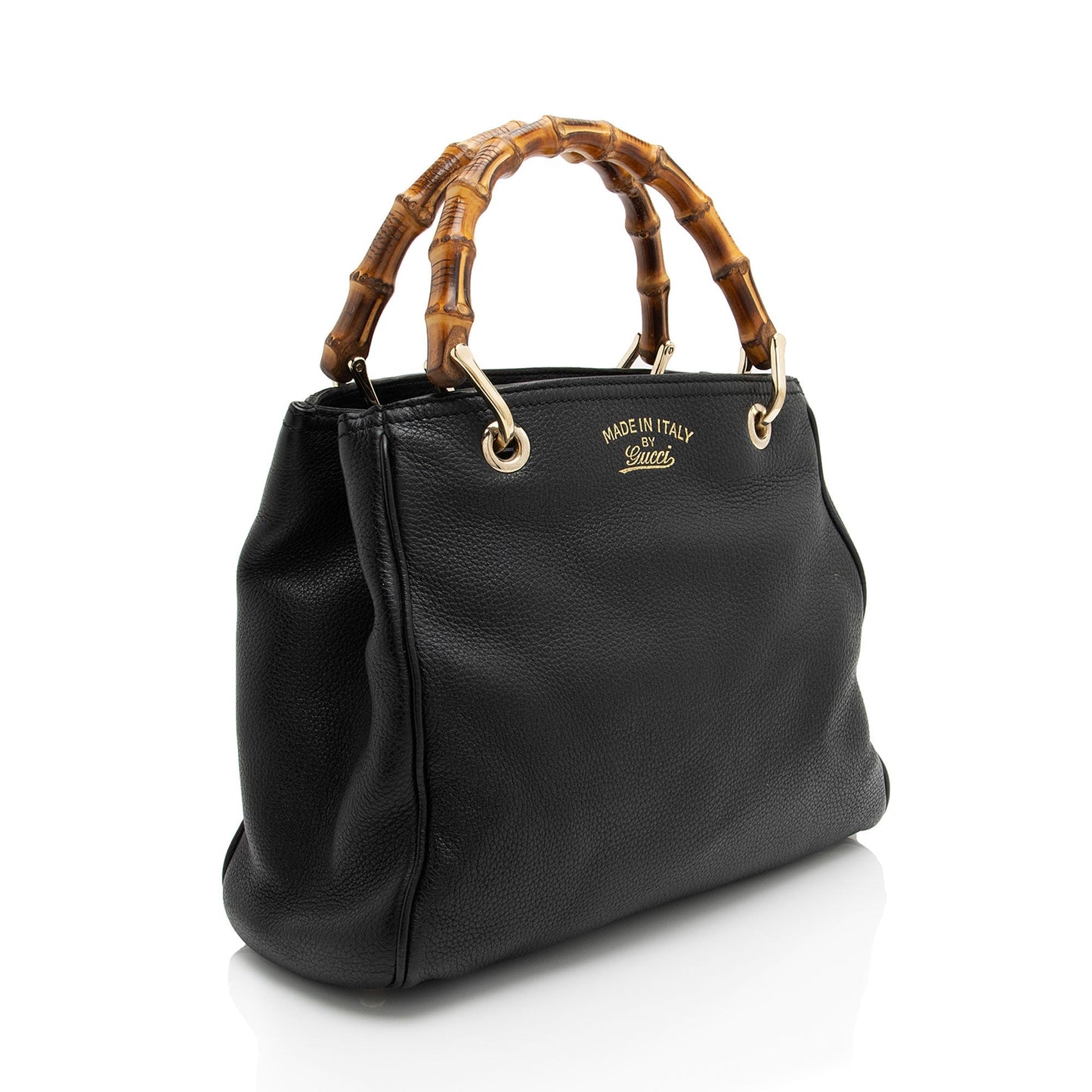Gucci Bamboo Shopper SHF-M26bz2 Leather Black Small Tote Bag