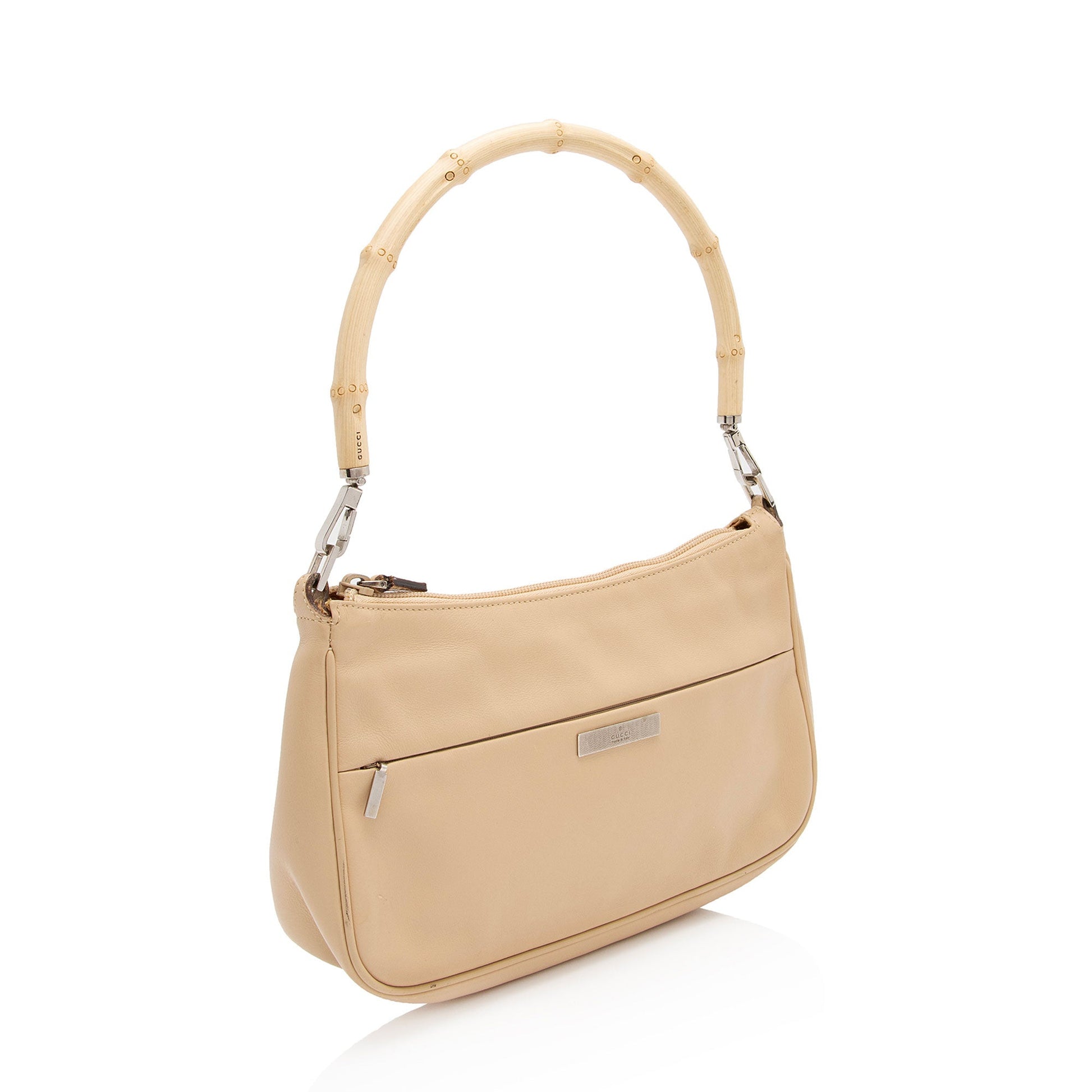 Gucci Bamboo SHF-dNmWob Leather Beige Small Shoulder Bag