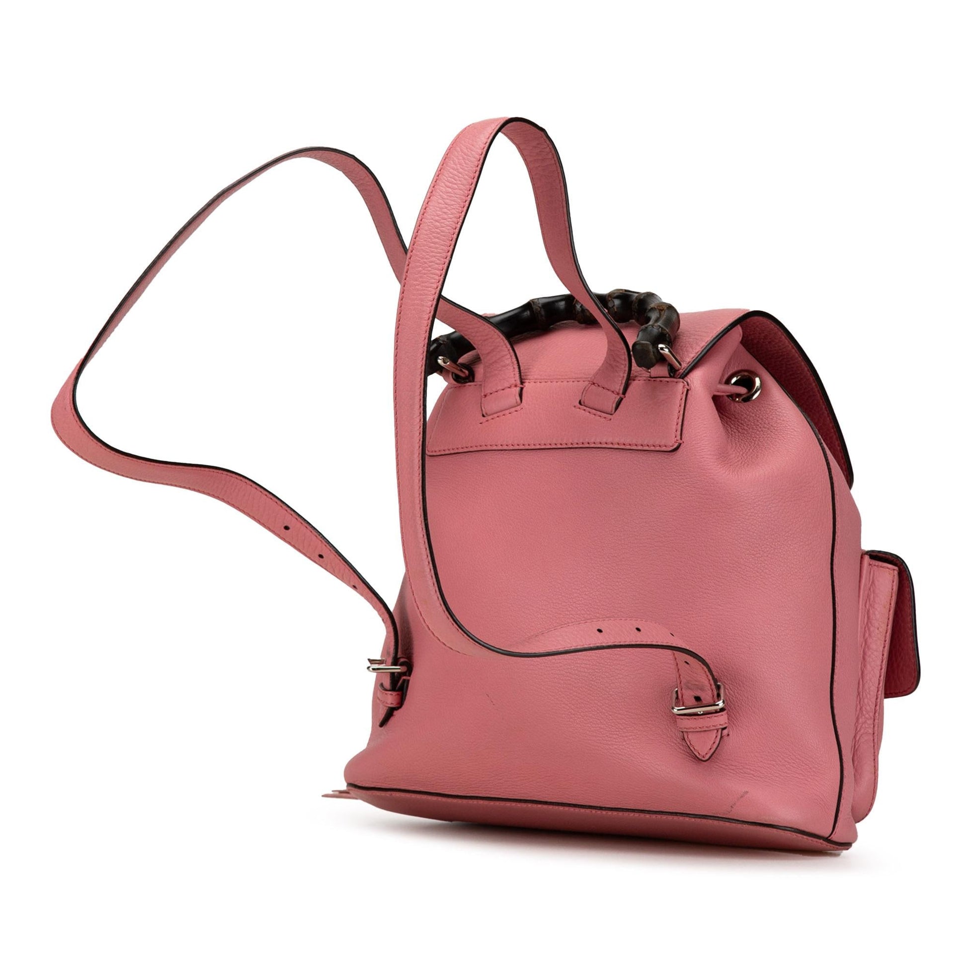 Gucci Bamboo Tassel Backpack Leather Calf Pink