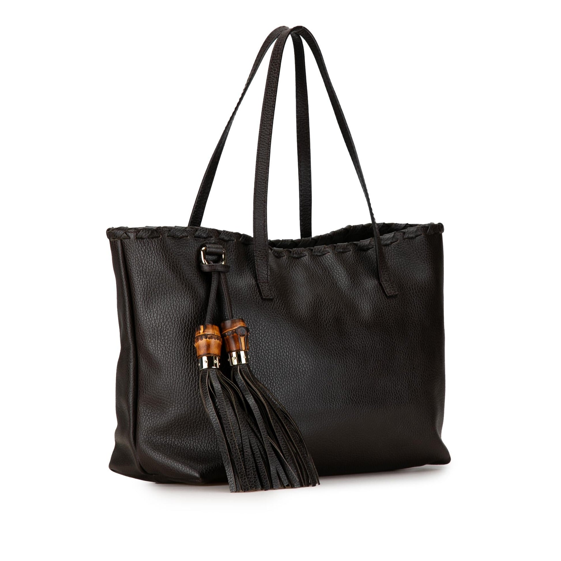 Gucci Bamboo Tassel SHG-JdskXP Leather Calf Brown Tote Bag