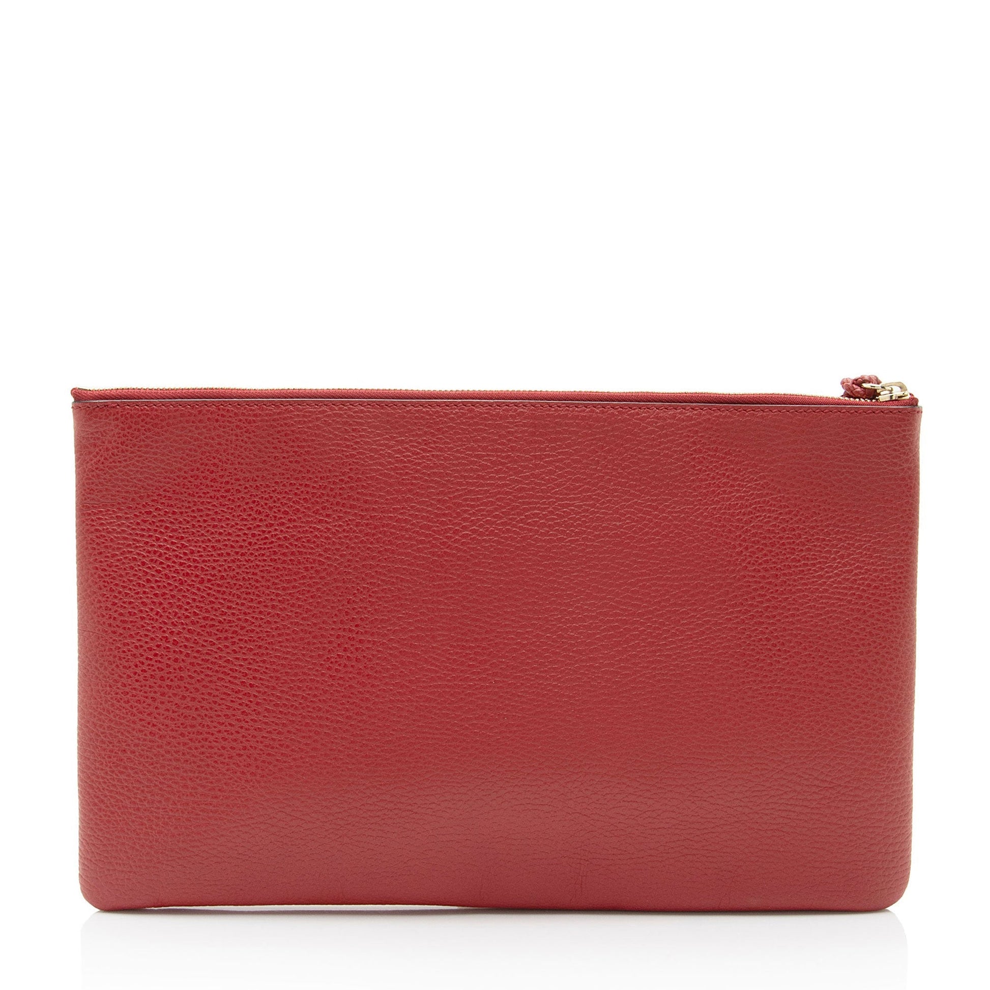 Gucci Bamboo Tassel Zip SHF-jOVRgR Leather Red Clutch Bag