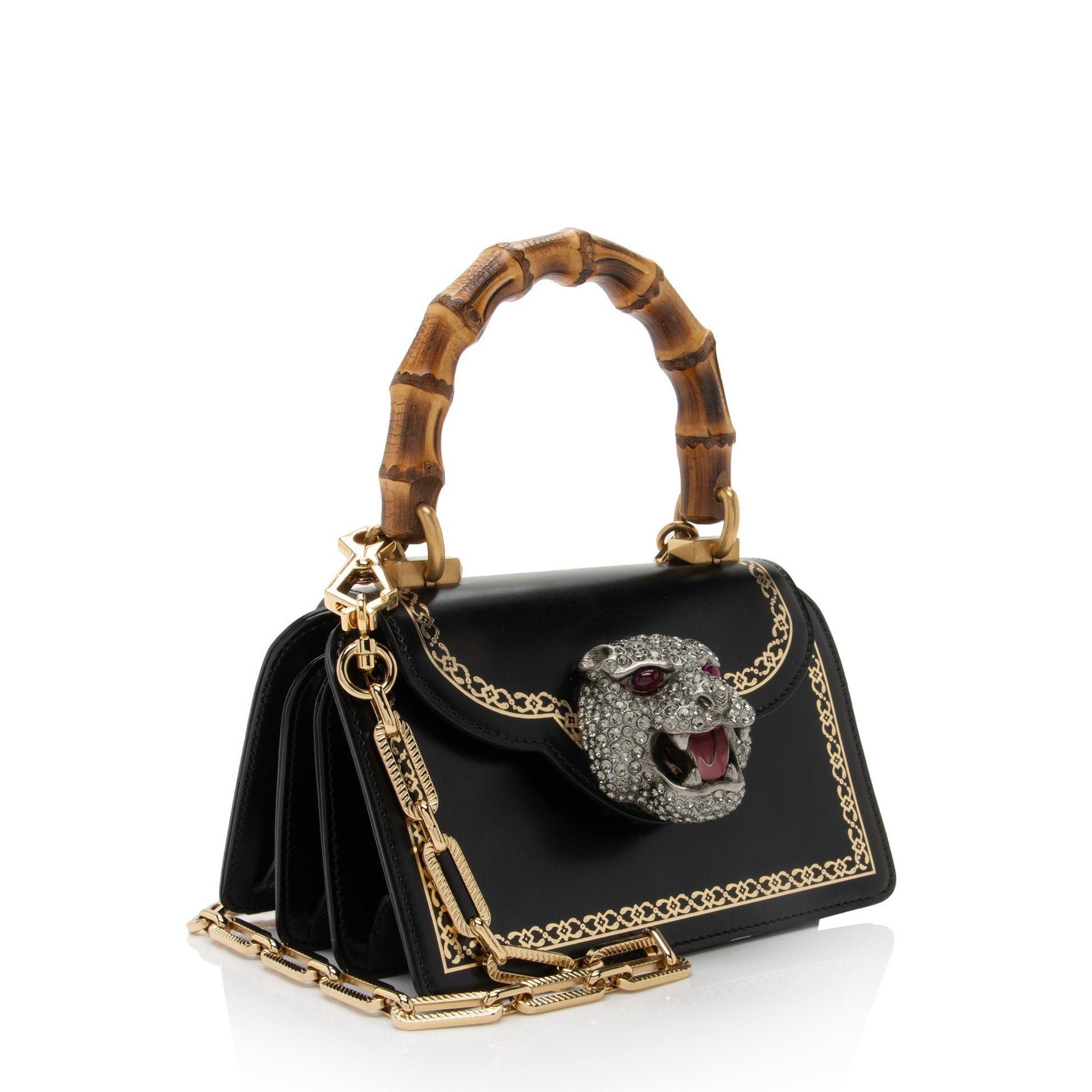Gucci Bamboo Thiara SHF-yZDyFo Leather Black Small Top Handle Satchel Bag