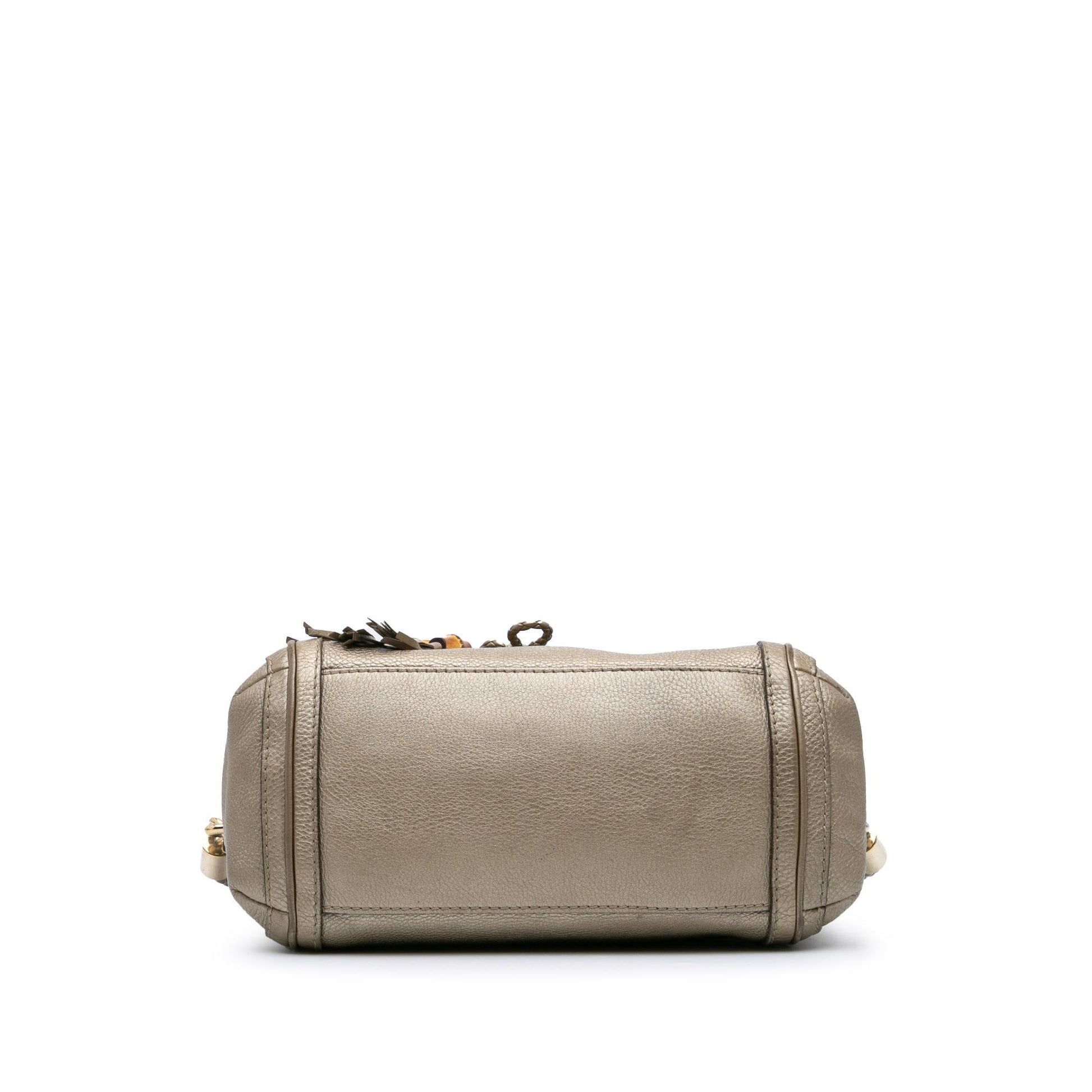 Gucci Bella Leather Calf Gold Satchel Bag