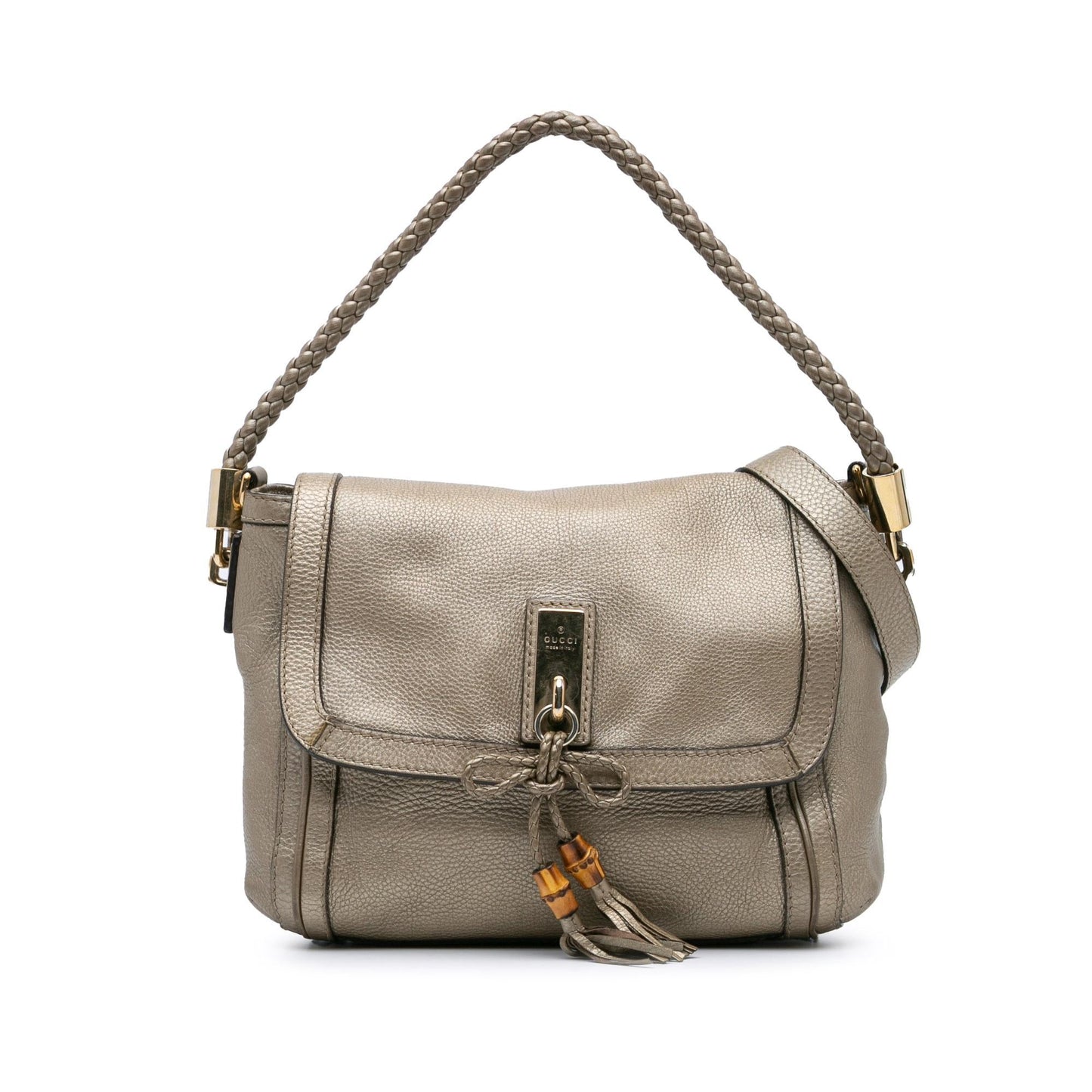 Gucci Bella Leather Calf Gold Satchel Bag Satchel 1