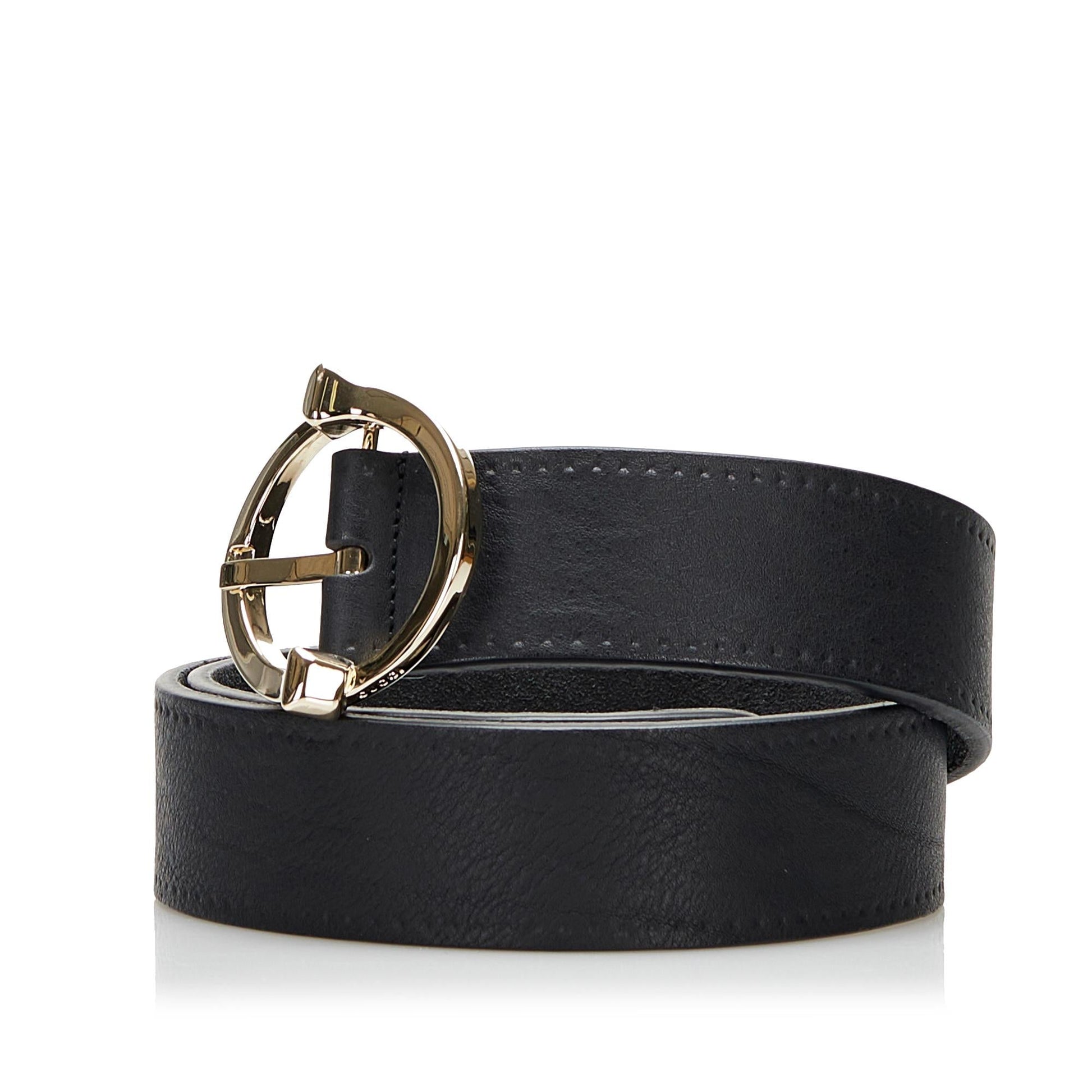 Gucci Belt - 40 100.50 SHG Leather Calf Black Silver Accessory