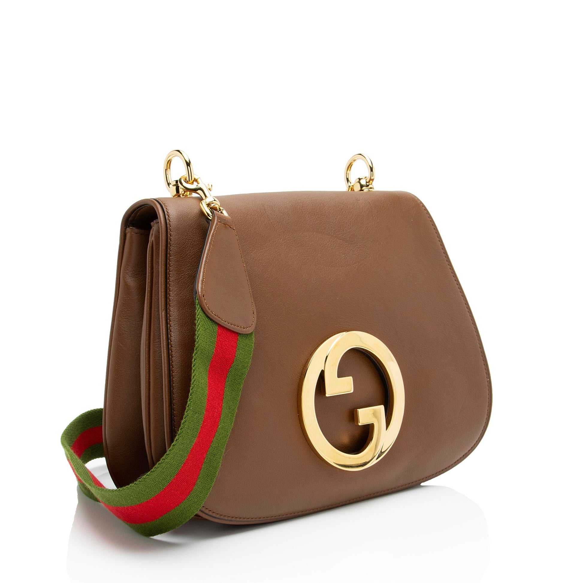 Gucci Blondie Leather Nylon Brown Medium Crossbody Bag Bag 1