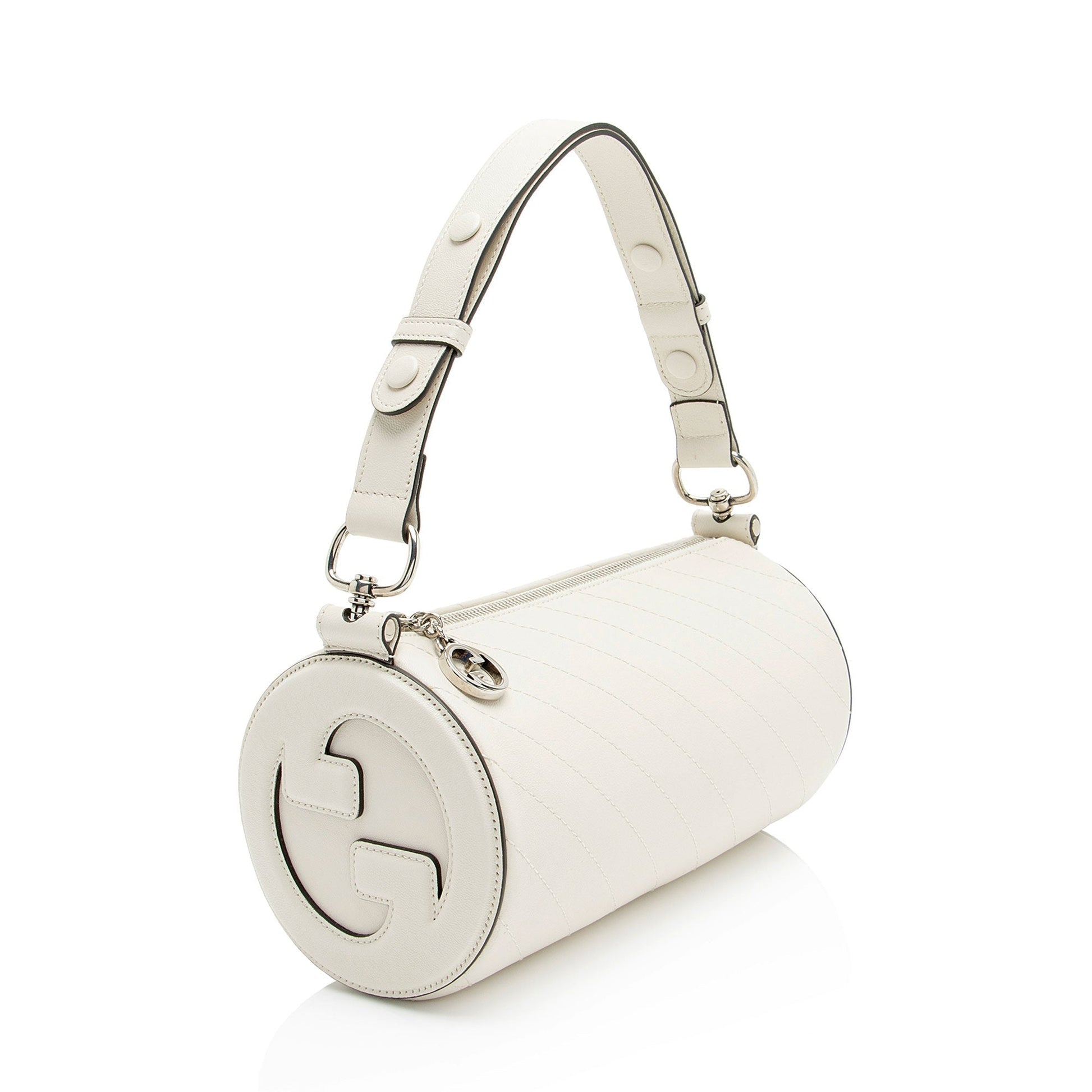Gucci Blondie Barrel Leather White Small Shoulder Bag