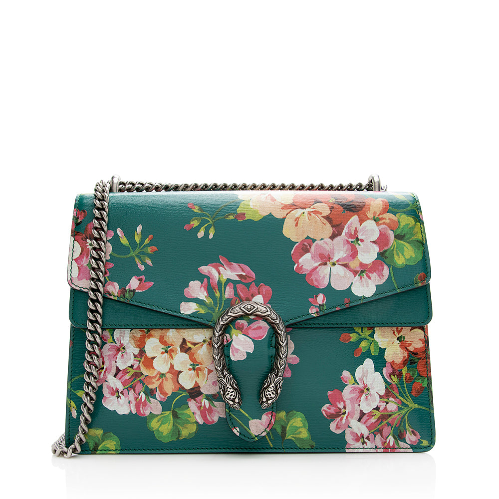 Gucci Blooms Dionysus Leather Green Medium Shoulder Bag