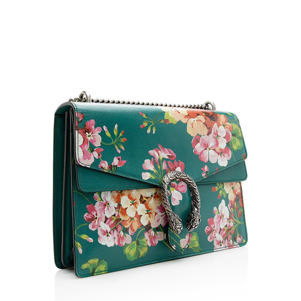 Gucci Blooms Dionysus Leather Green Medium Shoulder Bag