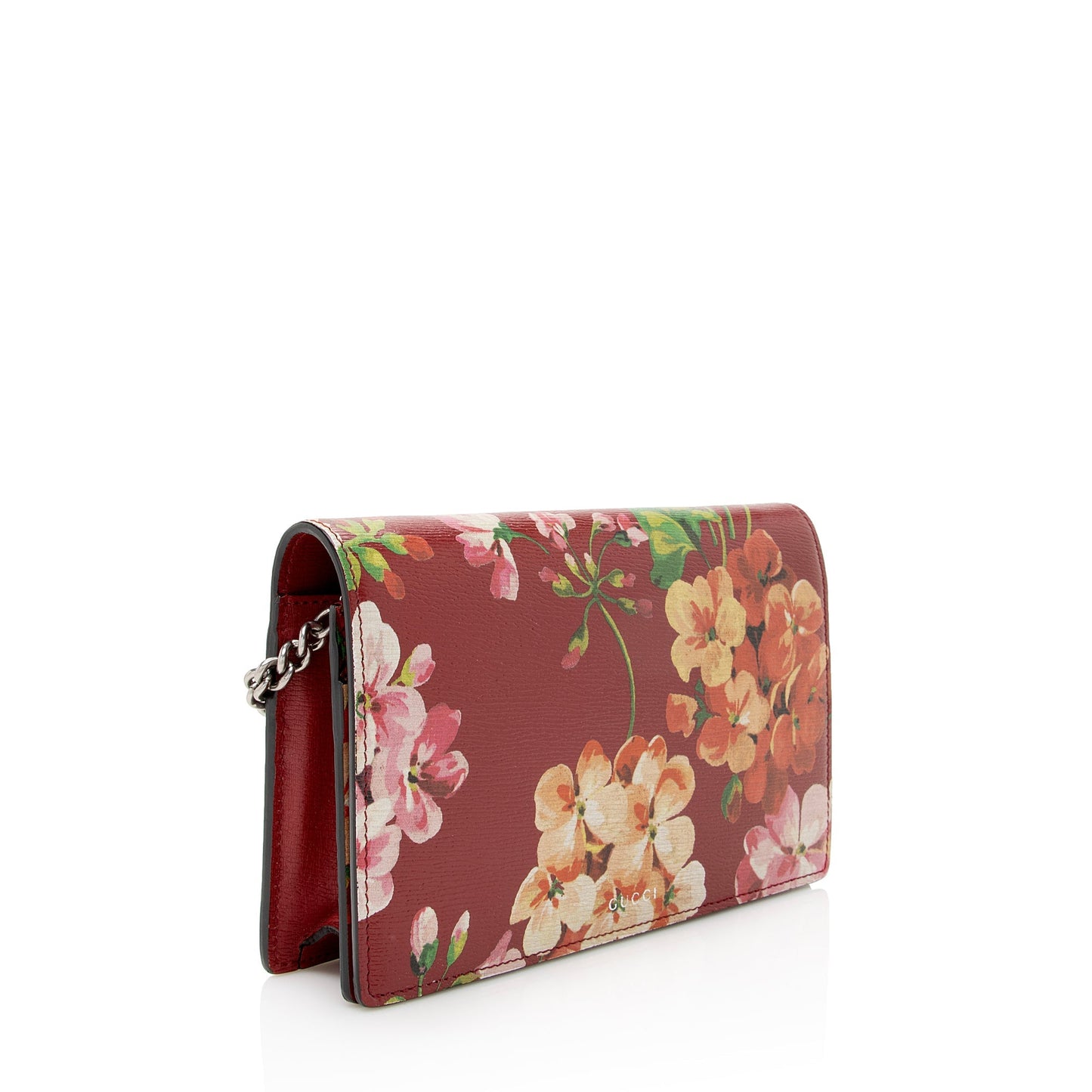 Gucci Blooms Wallet on SHF Leather Red Chain Shoulder Bag