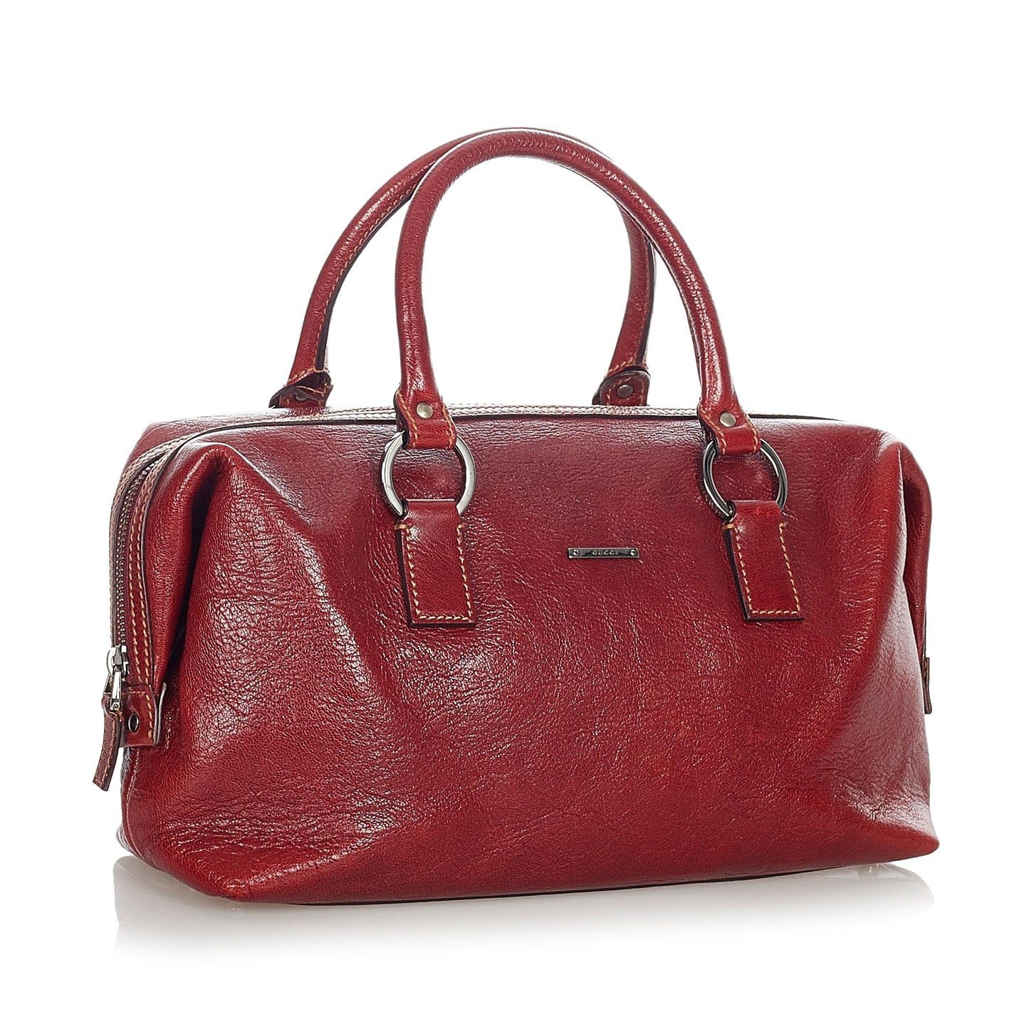 Gucci Boston SHG Leather Calf Red Satchel Bag Bag Shg