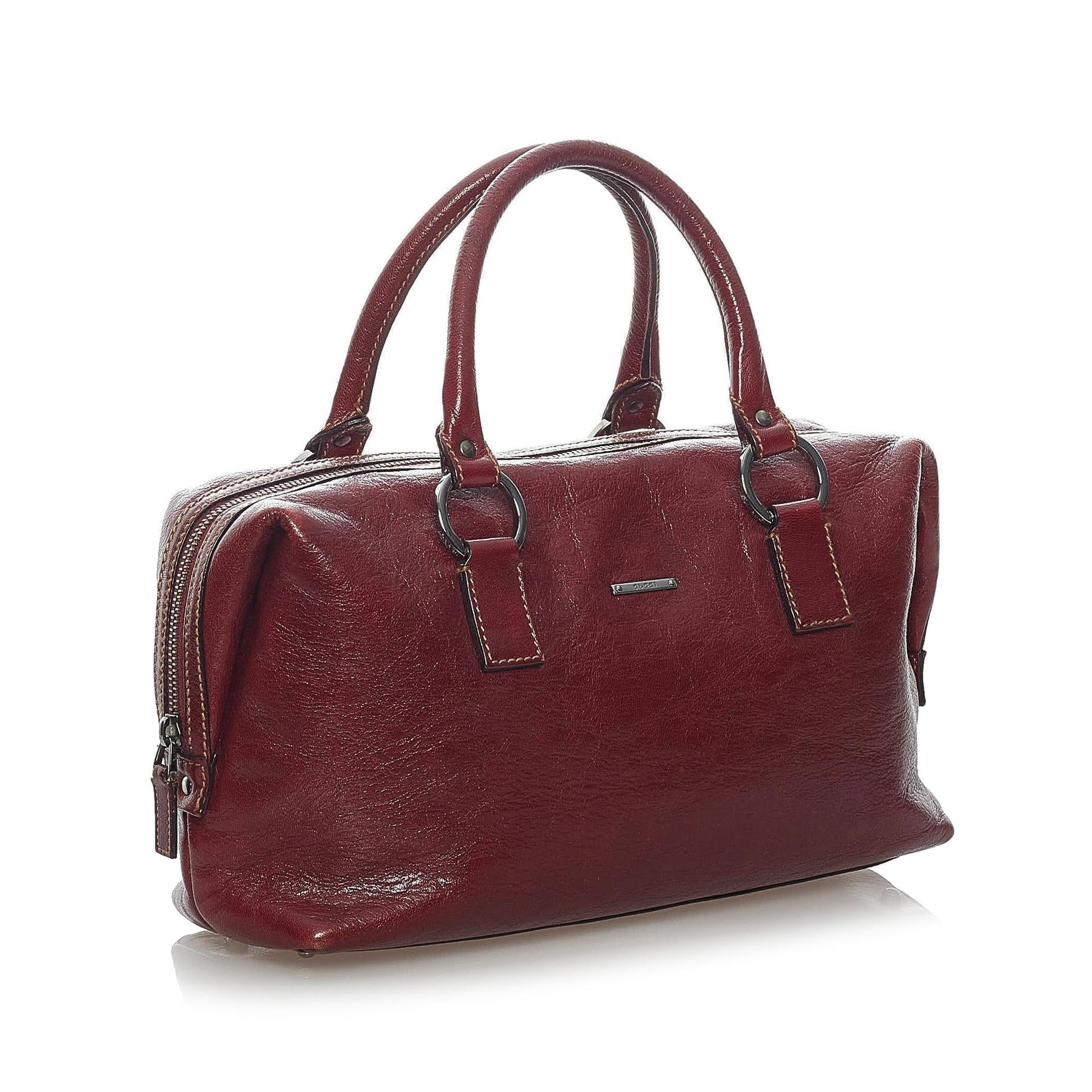 Gucci Boston SHG Leather Calf Red Satchel Bag