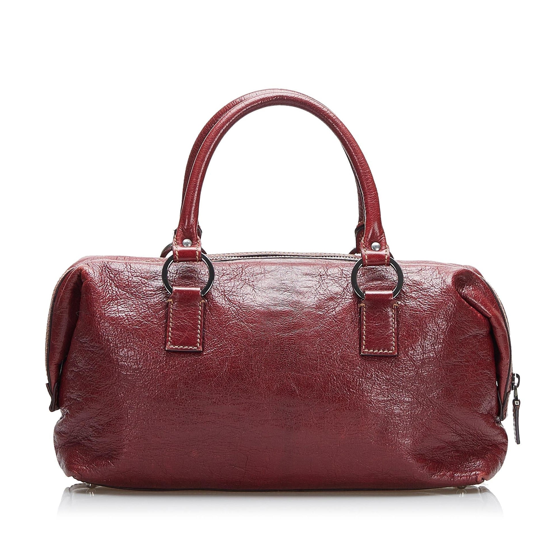 Gucci Boston SHG-NttWI9 Leather Calf Red Satchel Bag