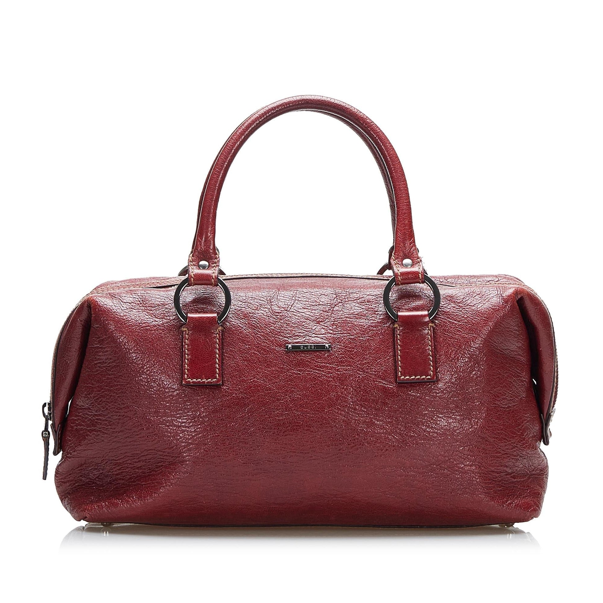 Gucci Boston SHG-NttWI9 Leather Calf Red Satchel Bag