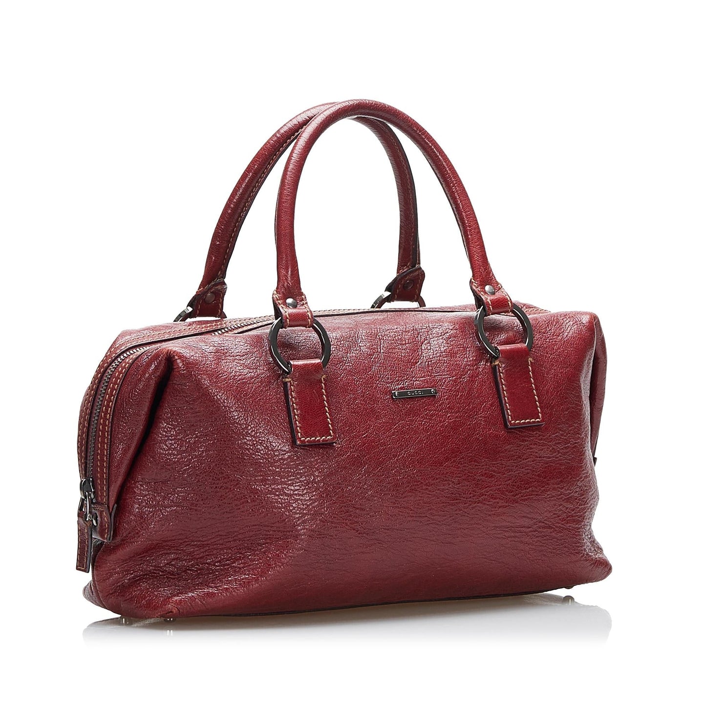 Gucci Boston SHG-NttWI9 Leather Calf Red Satchel Bag