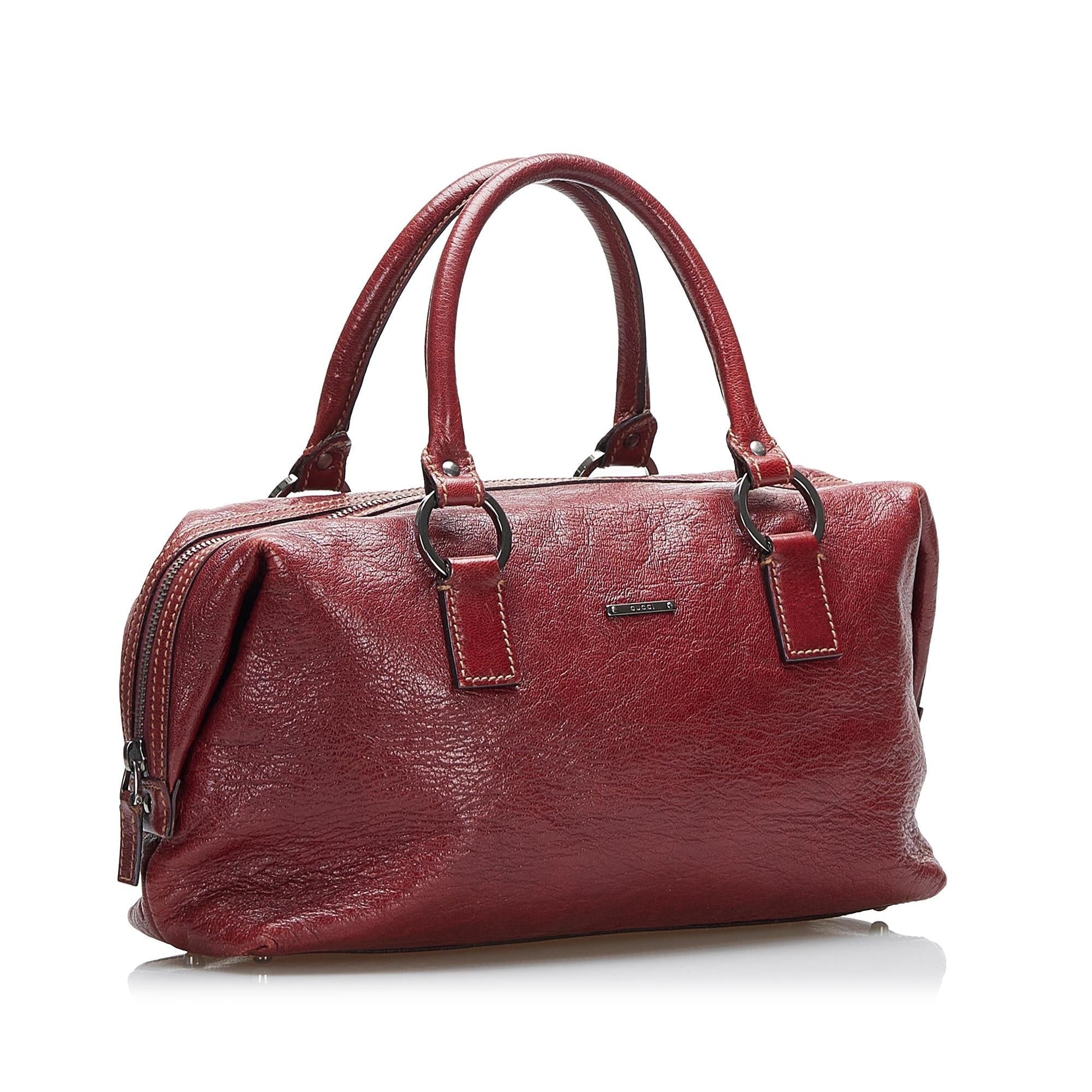 Gucci Boston SHG-NttWI9 Leather Calf Red Satchel Bag