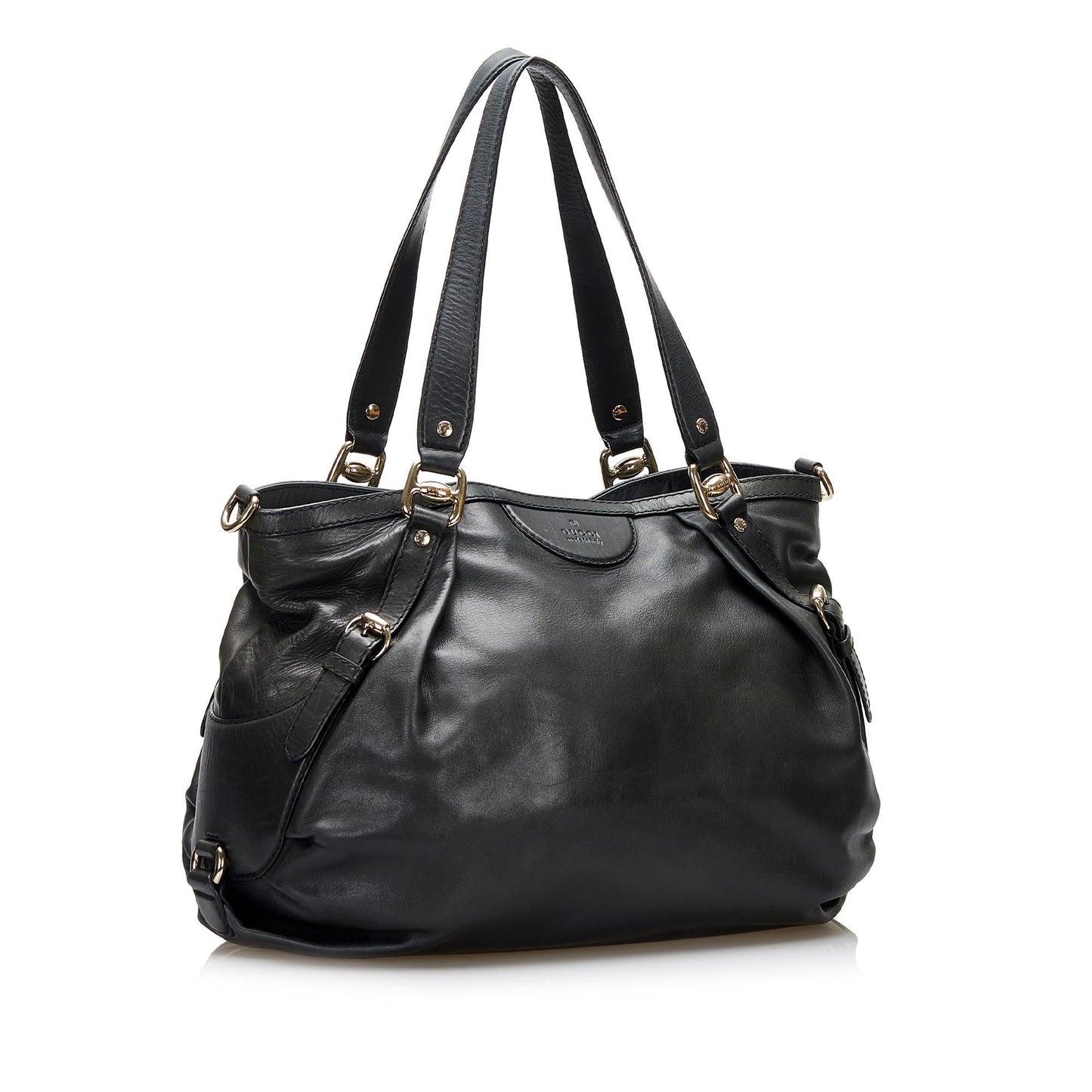 Gucci Bridle SHG-XrssV0 Leather Calf Black Satchel Bag