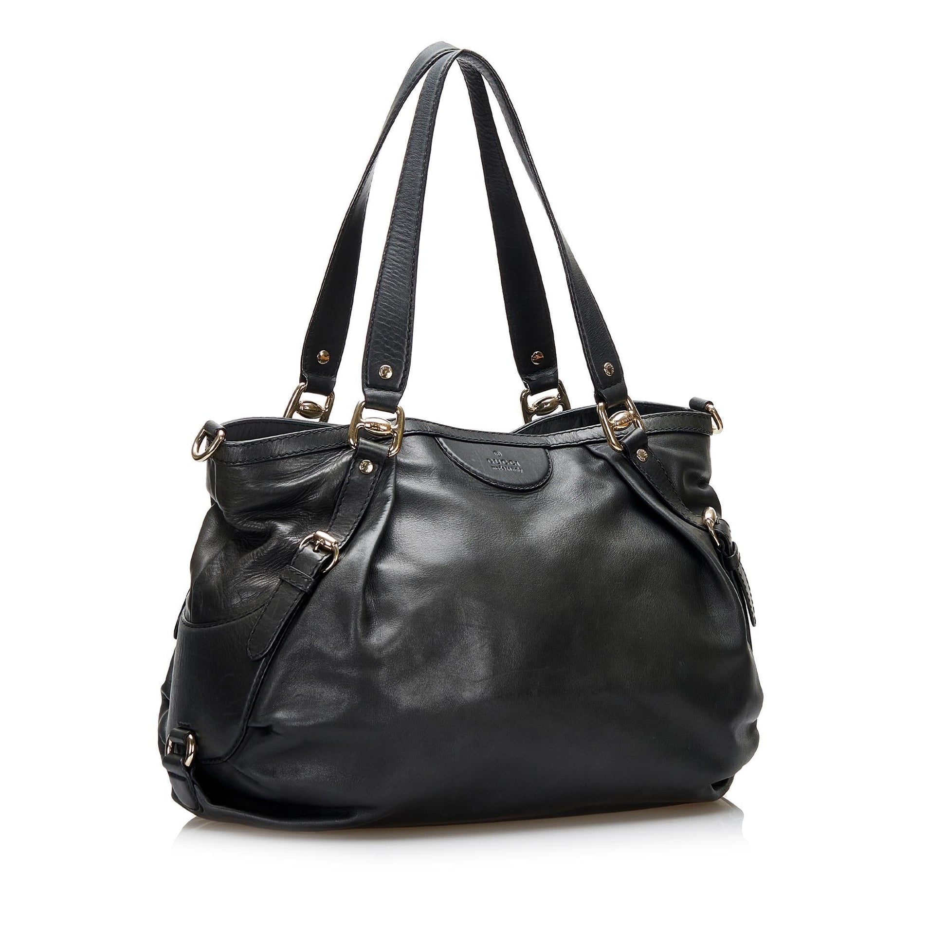 Gucci Bridle SHG-XrssV0 Leather Calf Black Satchel Bag