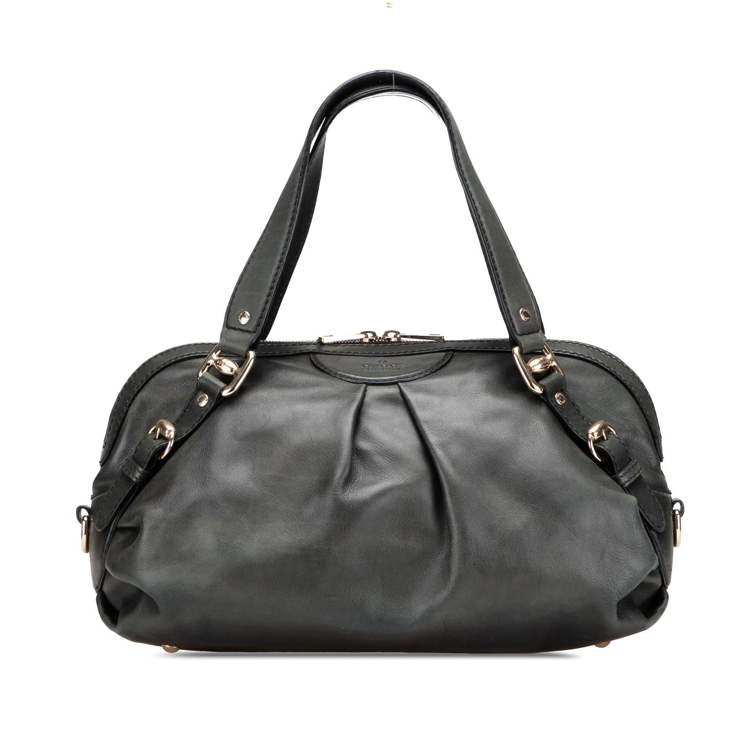 Gucci Bridle Leather Calf Black Satchel Bag