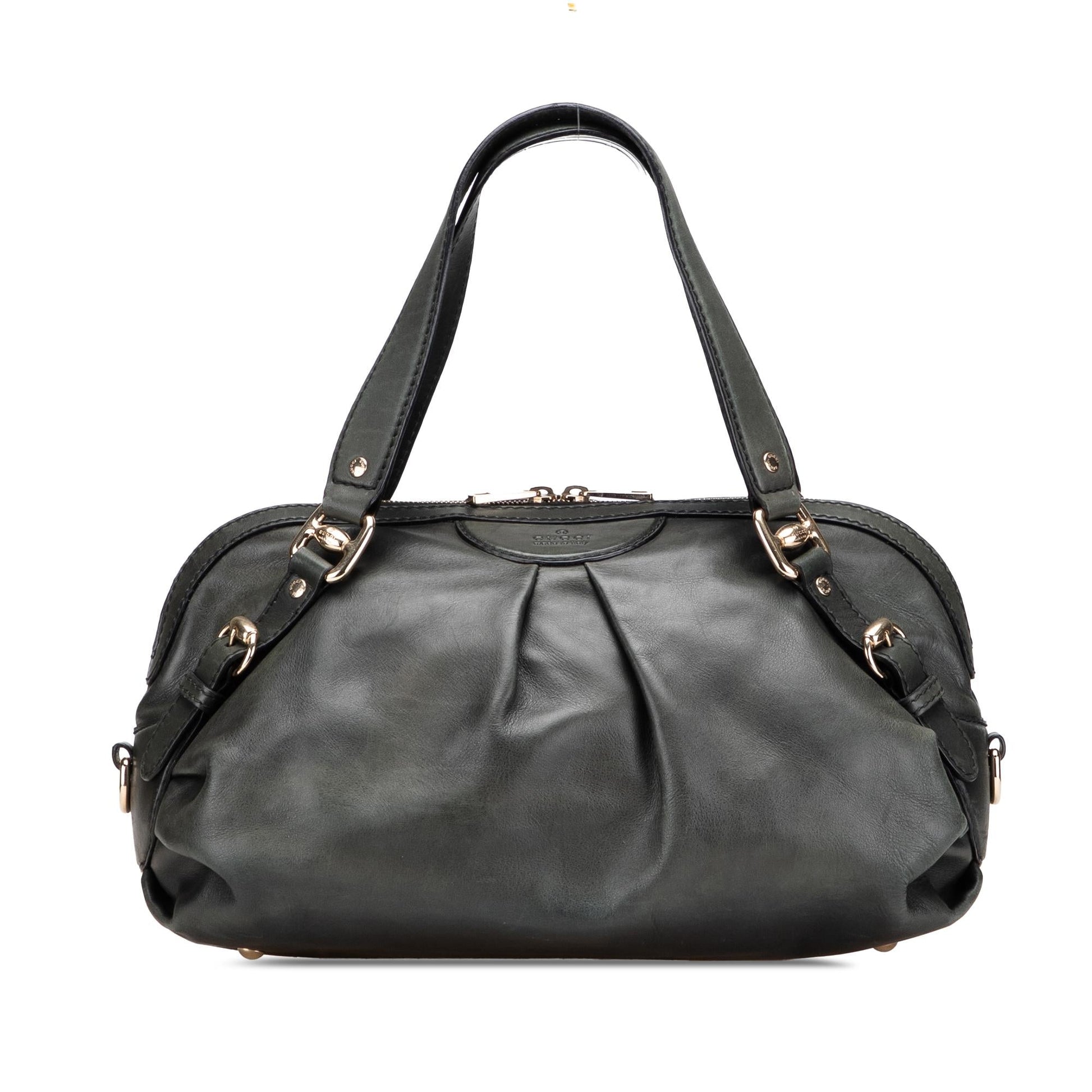 Gucci Bridle Leather Calf Black Satchel Bag