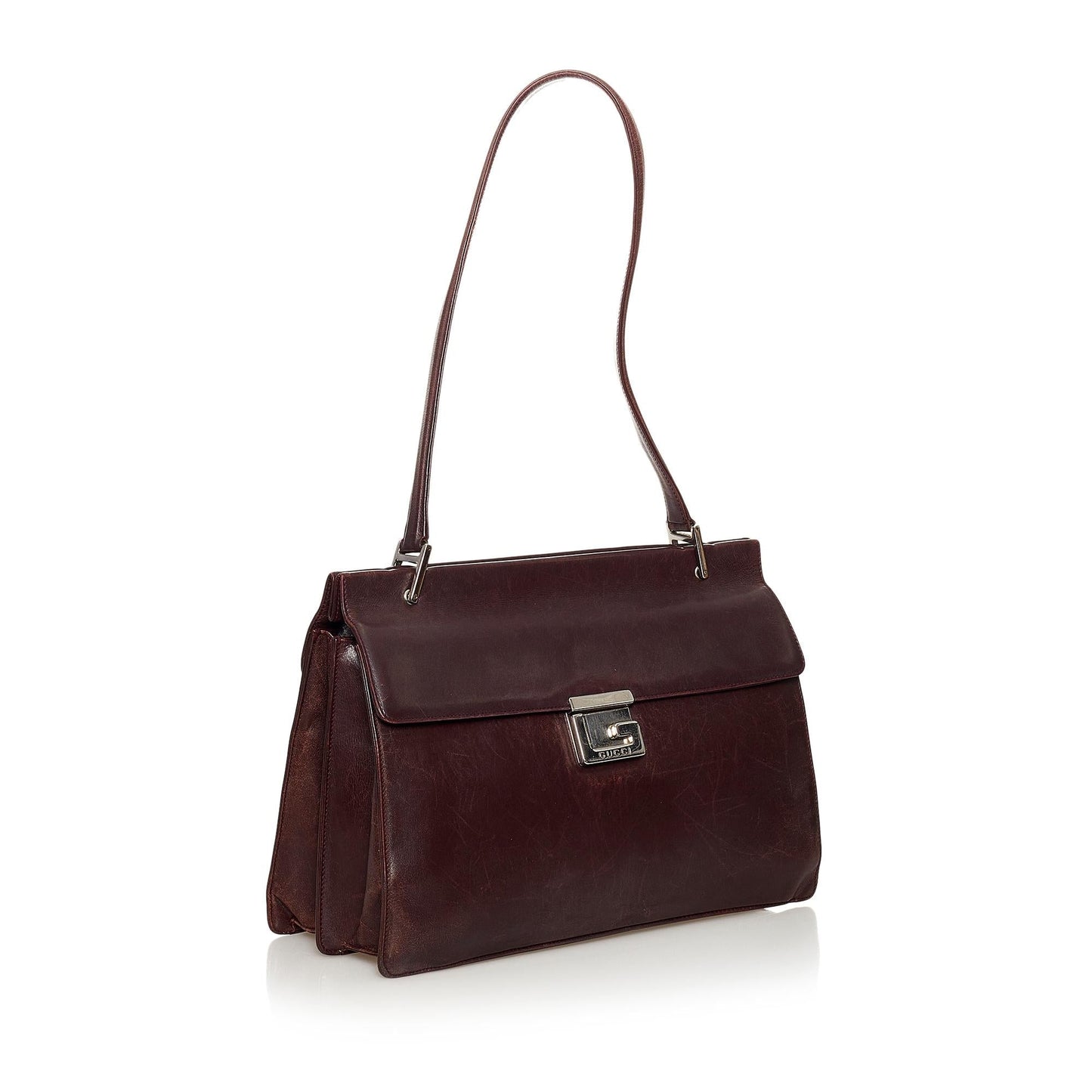 Gucci Briefcase SHG Leather Calf Brown Tote Bag