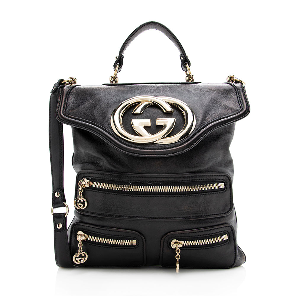 Gucci Britt Messenger SHF Leather Black Shoulder Bag Bag Shf
