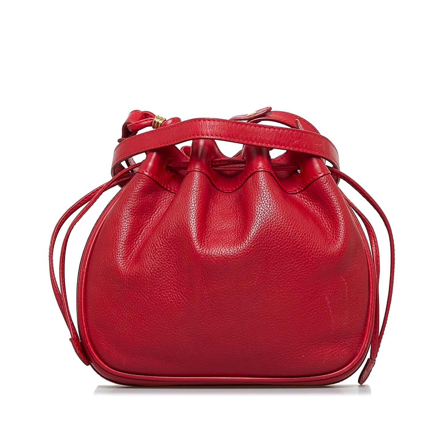 Gucci SHG-BRy73y Leather Calf Red Bucket Shoulder Bag